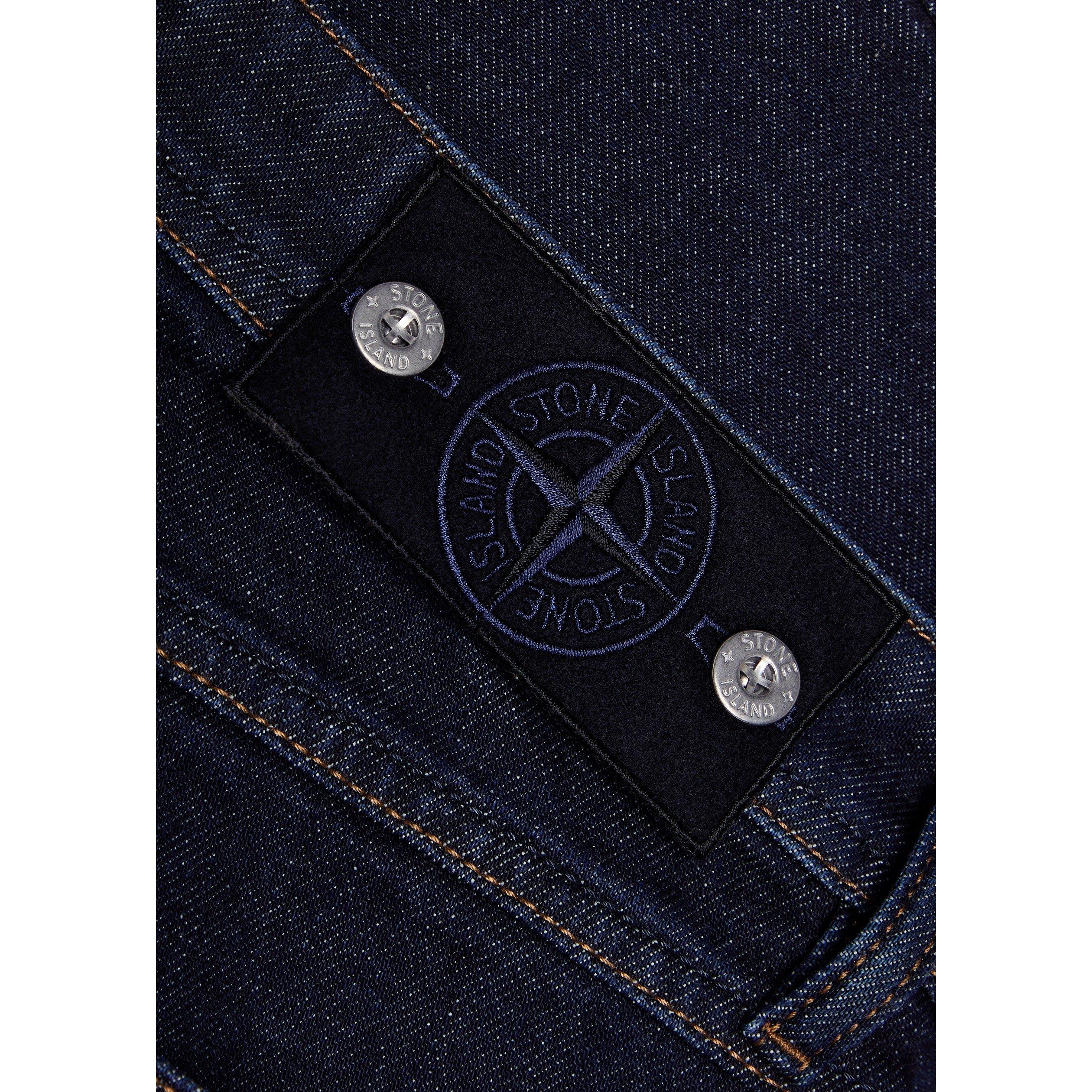 BLUE - Stone Island - Men's Raw Denim Slim-Fit Jeans - 4