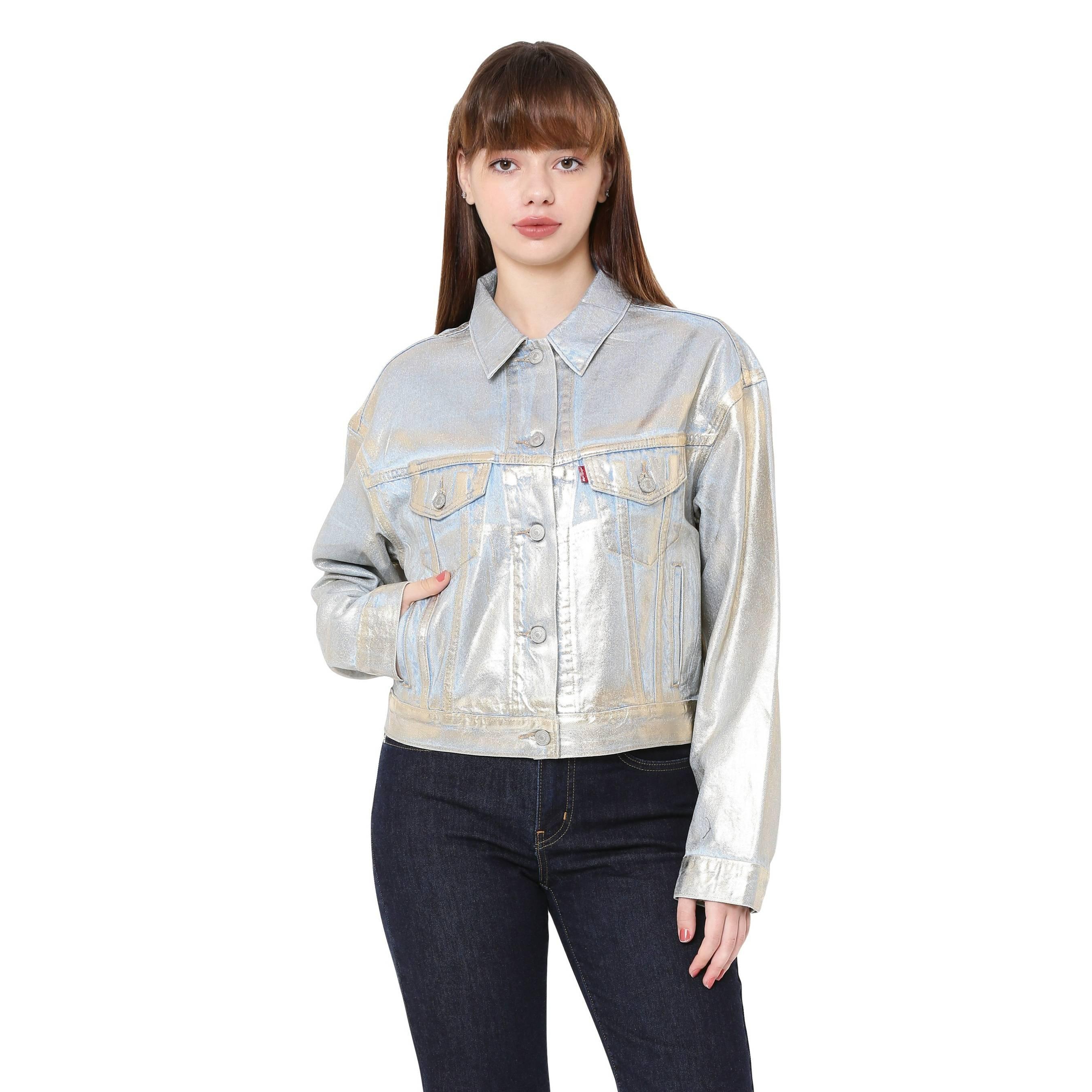 Opticl Ill - Levis - Women's Levi's Shrunken No Pleat Optical Denim Jacket - 1