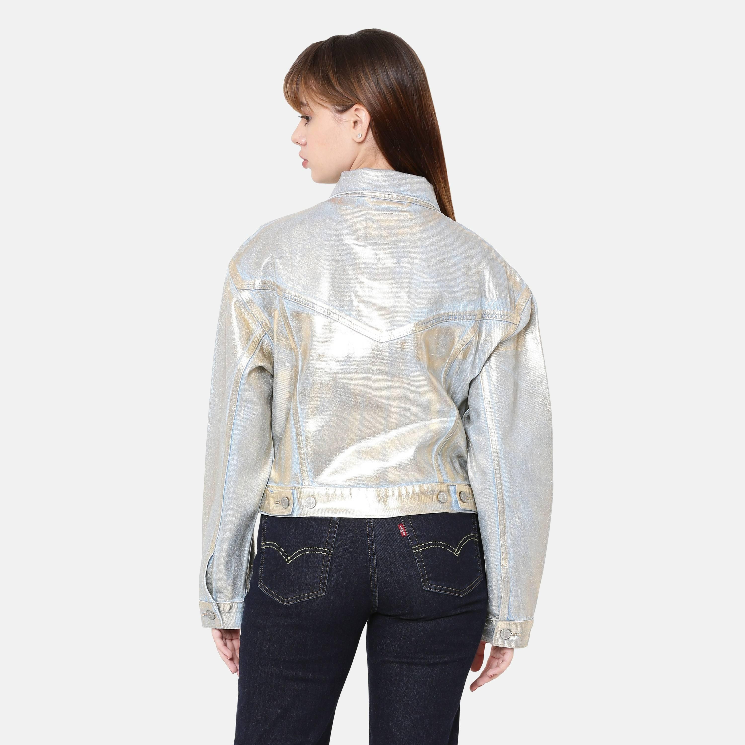 Opticl Ill - Levis - Women's Levi's Shrunken No Pleat Optical Denim Jacket - 2