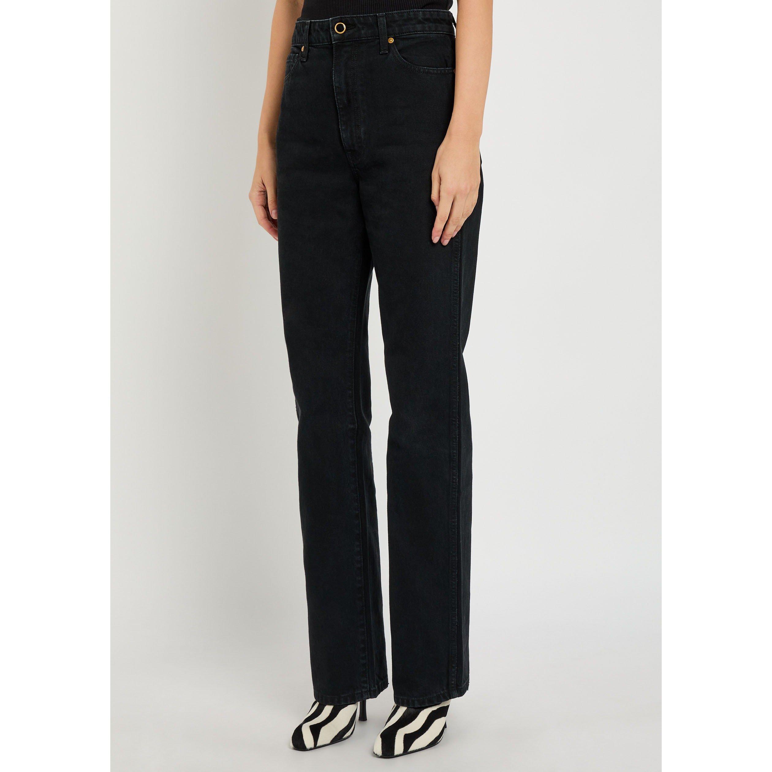 DENIM - Khaite - Women's Danielle High-Rise Cotton Straight Leg Jeans - 2