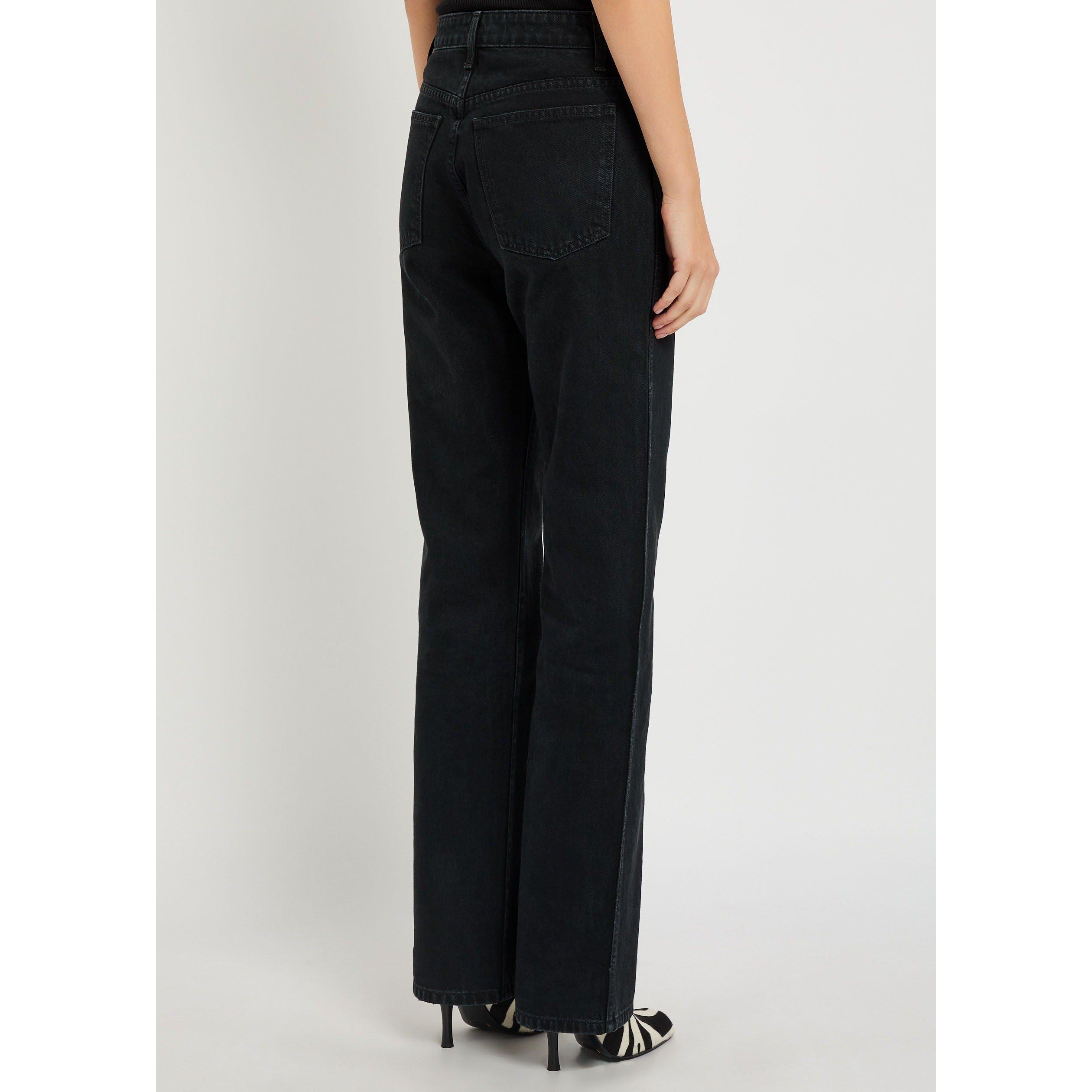 DENIM - Khaite - Women's Danielle High-Rise Cotton Straight Leg Jeans - 3