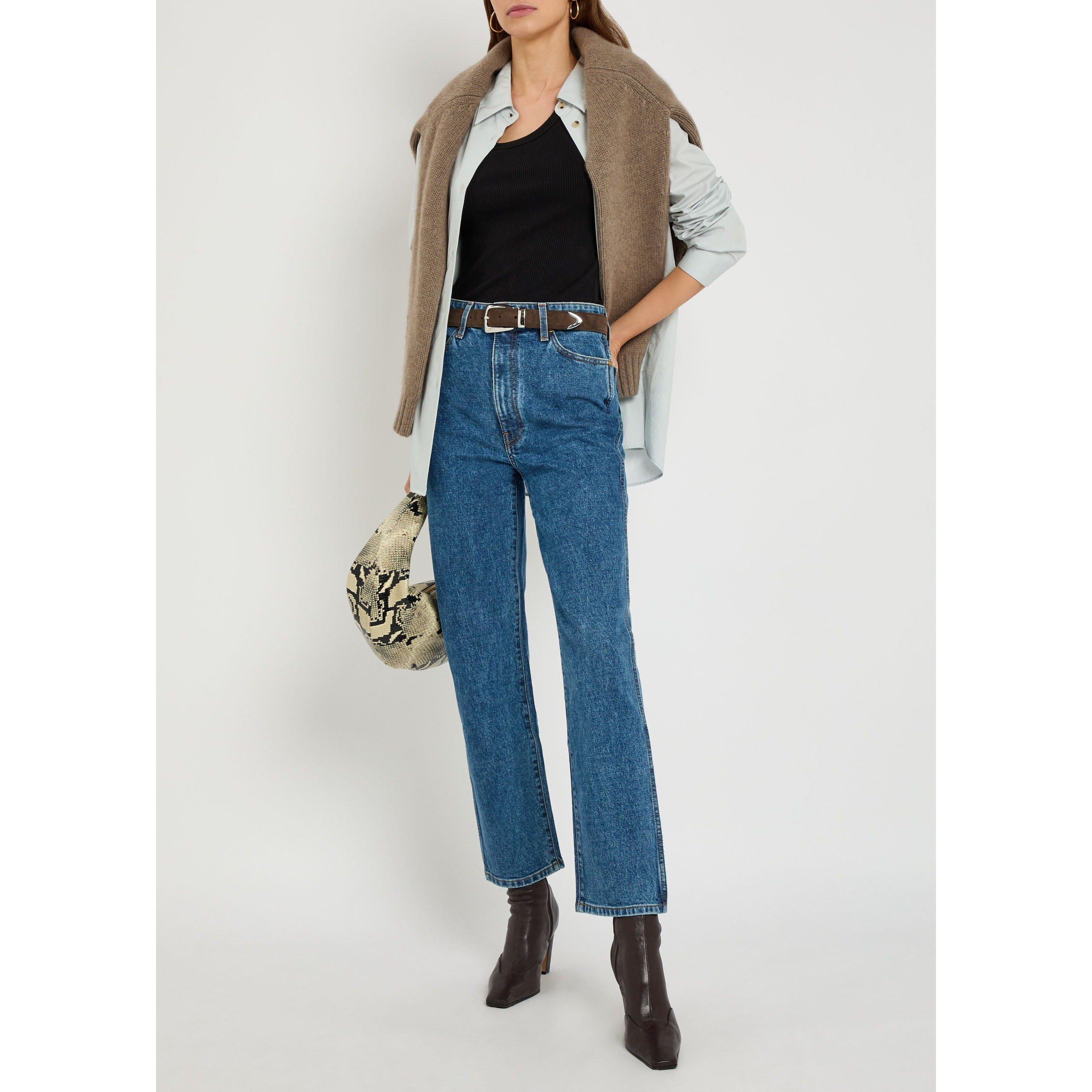 DENIM - Khaite - Women's Danielle High-Waisted Straight Jeans - 5