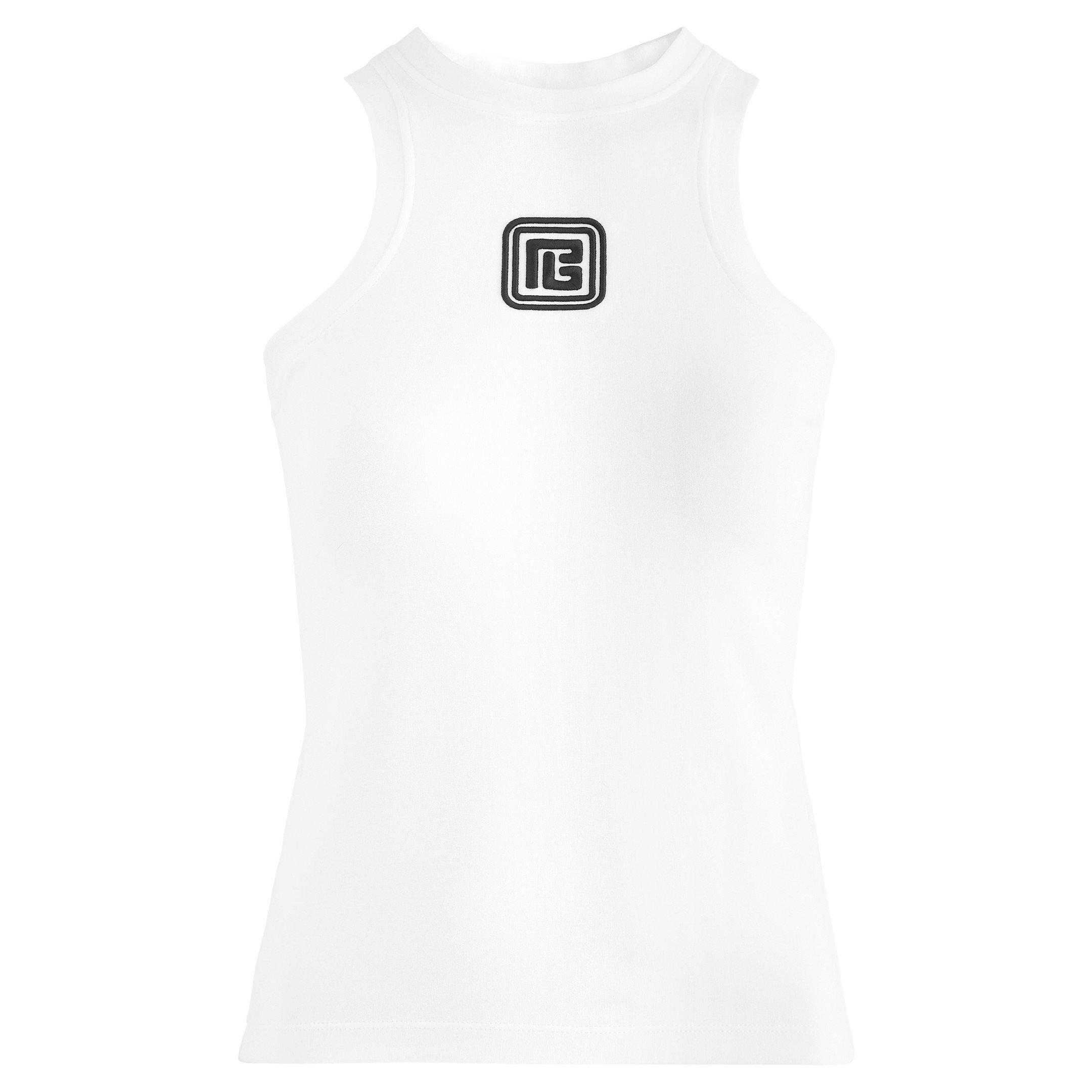WHITE AND BLACK - Balmain - RETRO TANK TOP