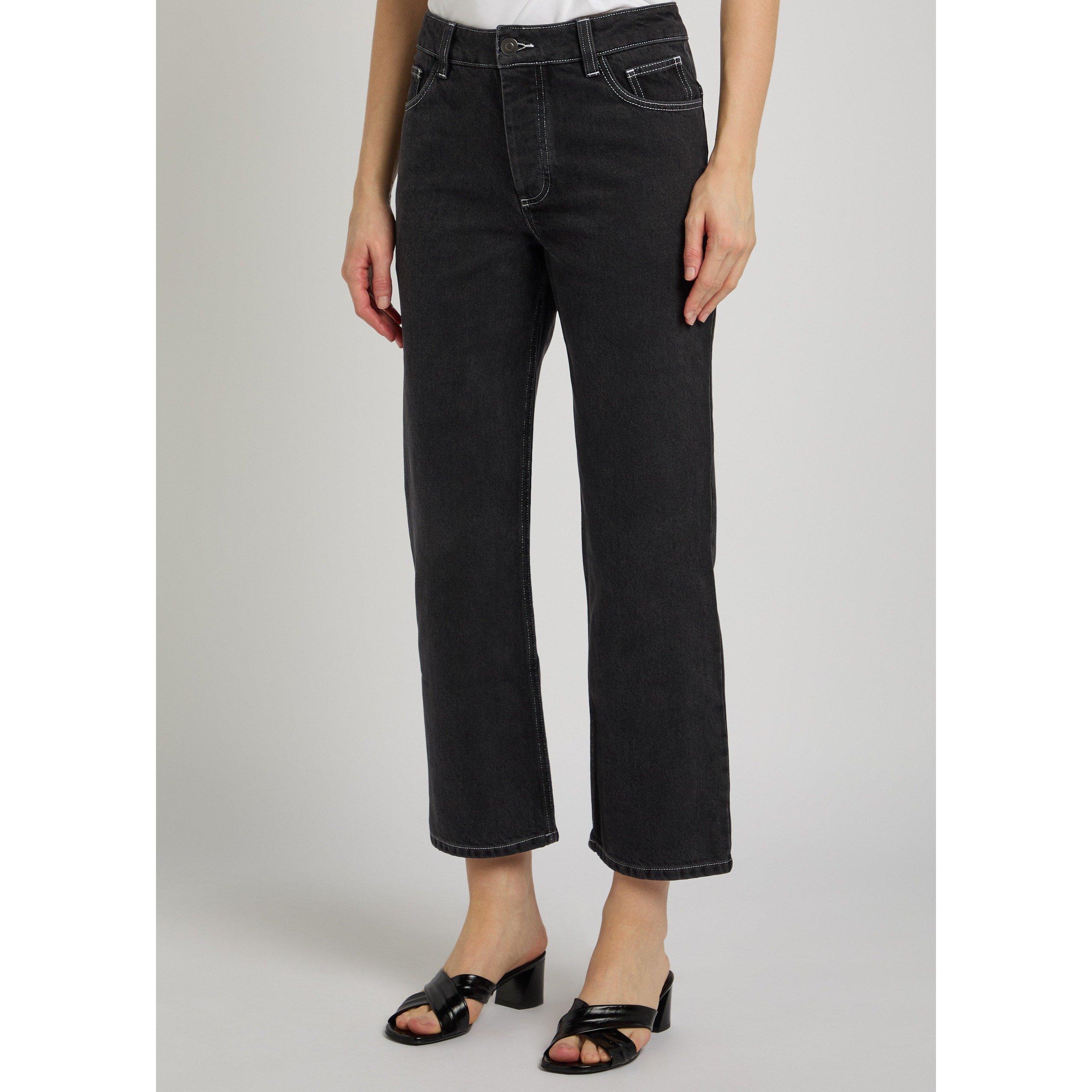 BLACK - Liberowe - Women's Alec Cropped Cotton Mid-Rise Straight Leg Jeans - 2