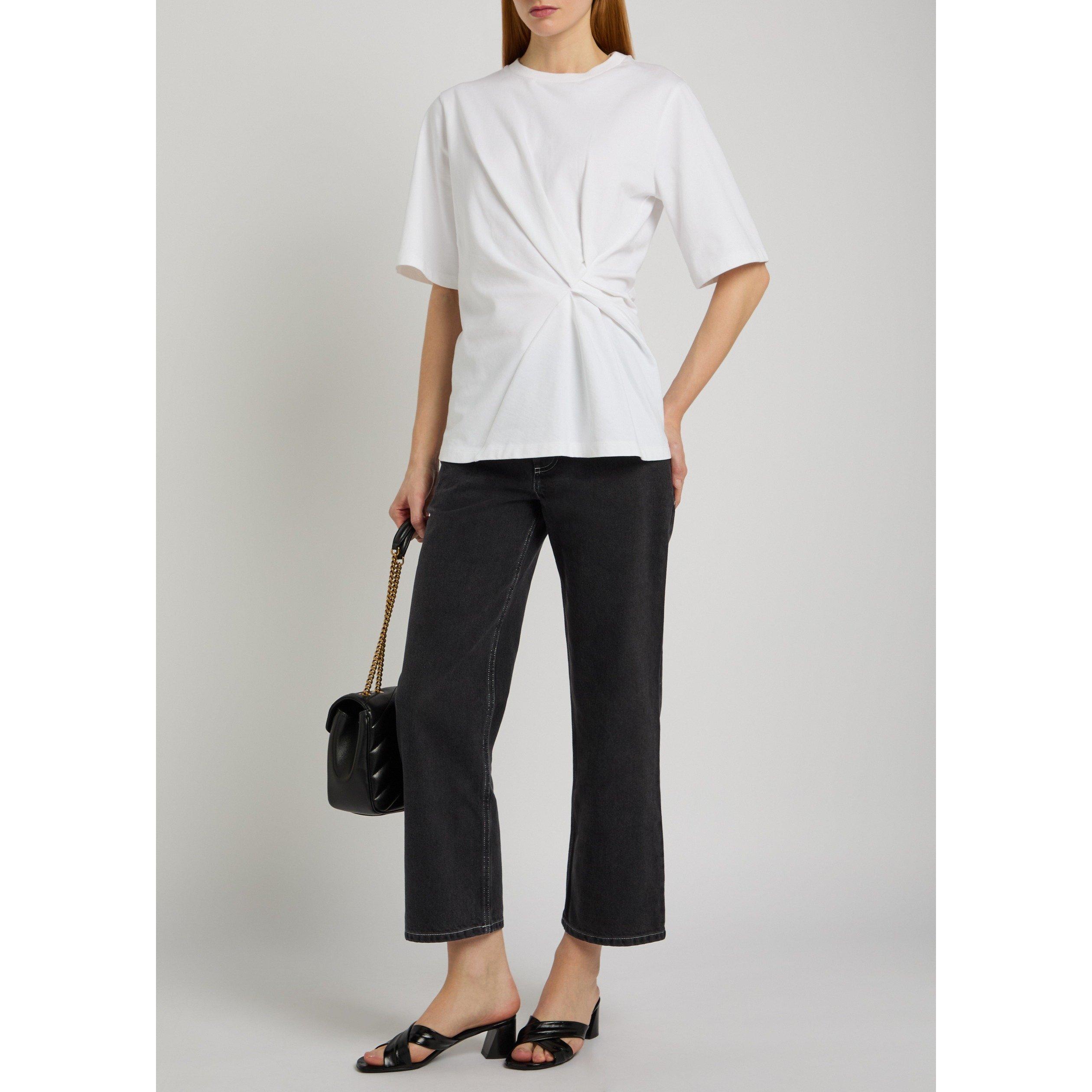 BLACK - Liberowe - Women's Alec Cropped Cotton Mid-Rise Straight Leg Jeans - 5