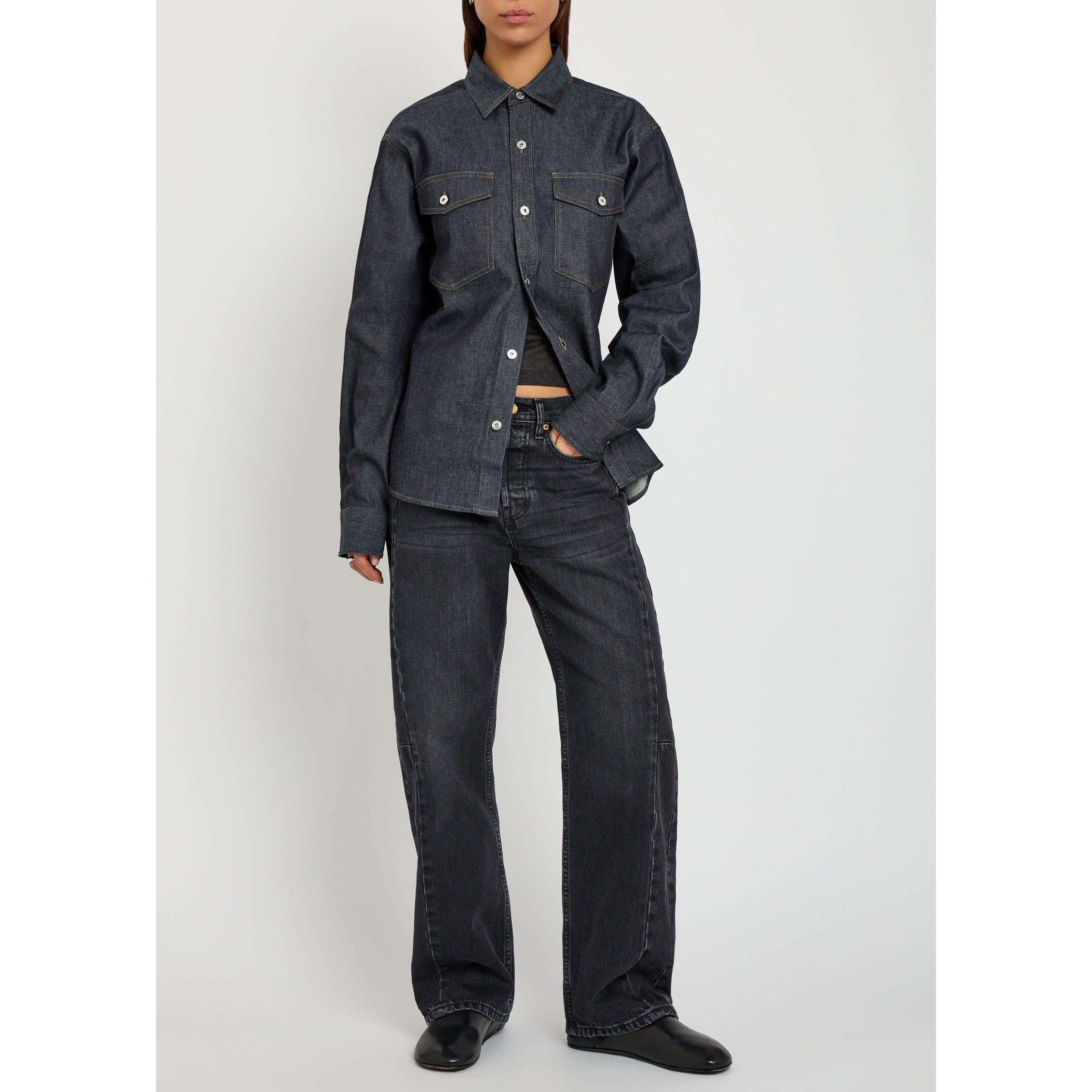 INDIGO - JW Anderson - Women's Oversized Cotton Denim Shirt - 5