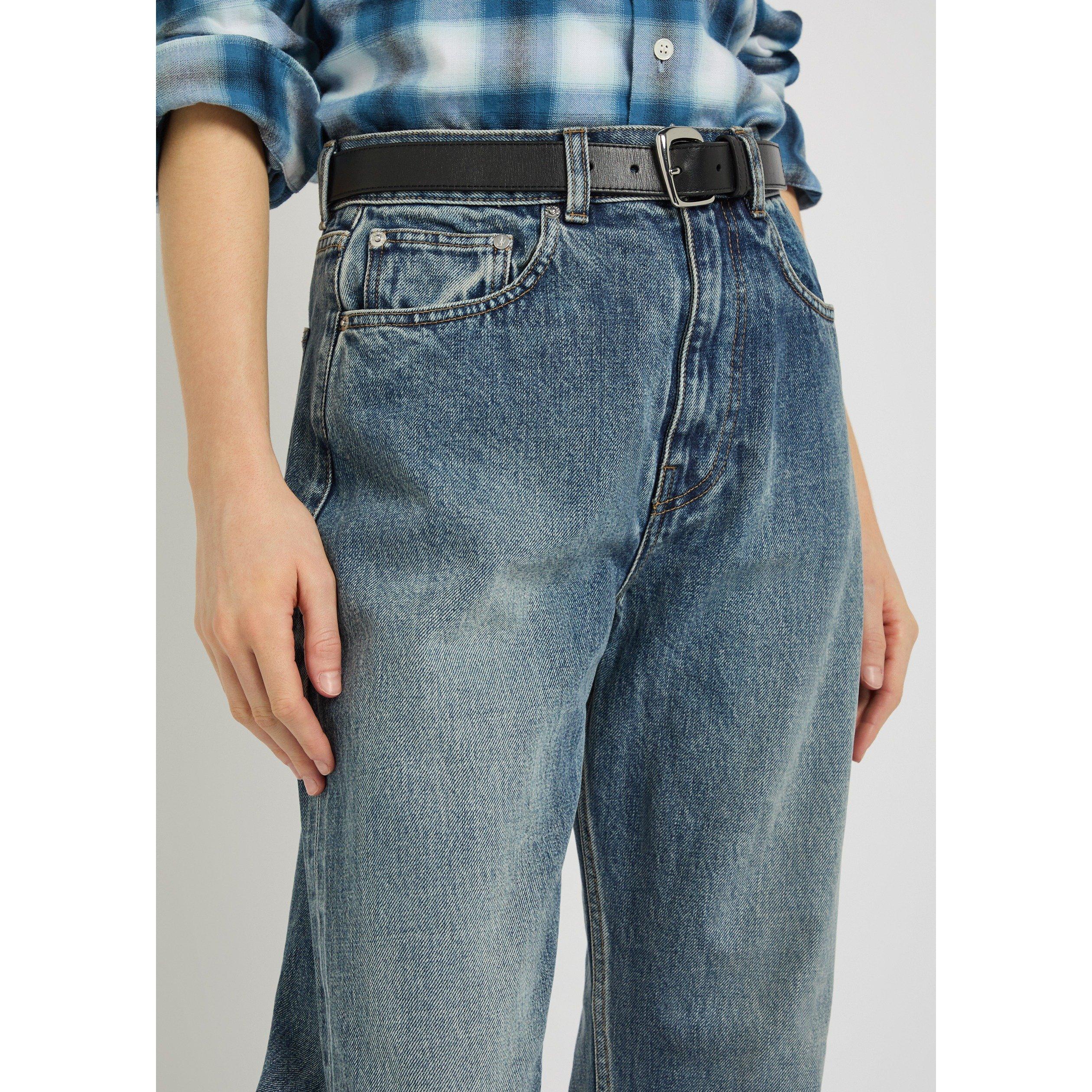 DENIM - JW Anderson - Women's Cotton High-Rise Straight Leg Jeans - 4