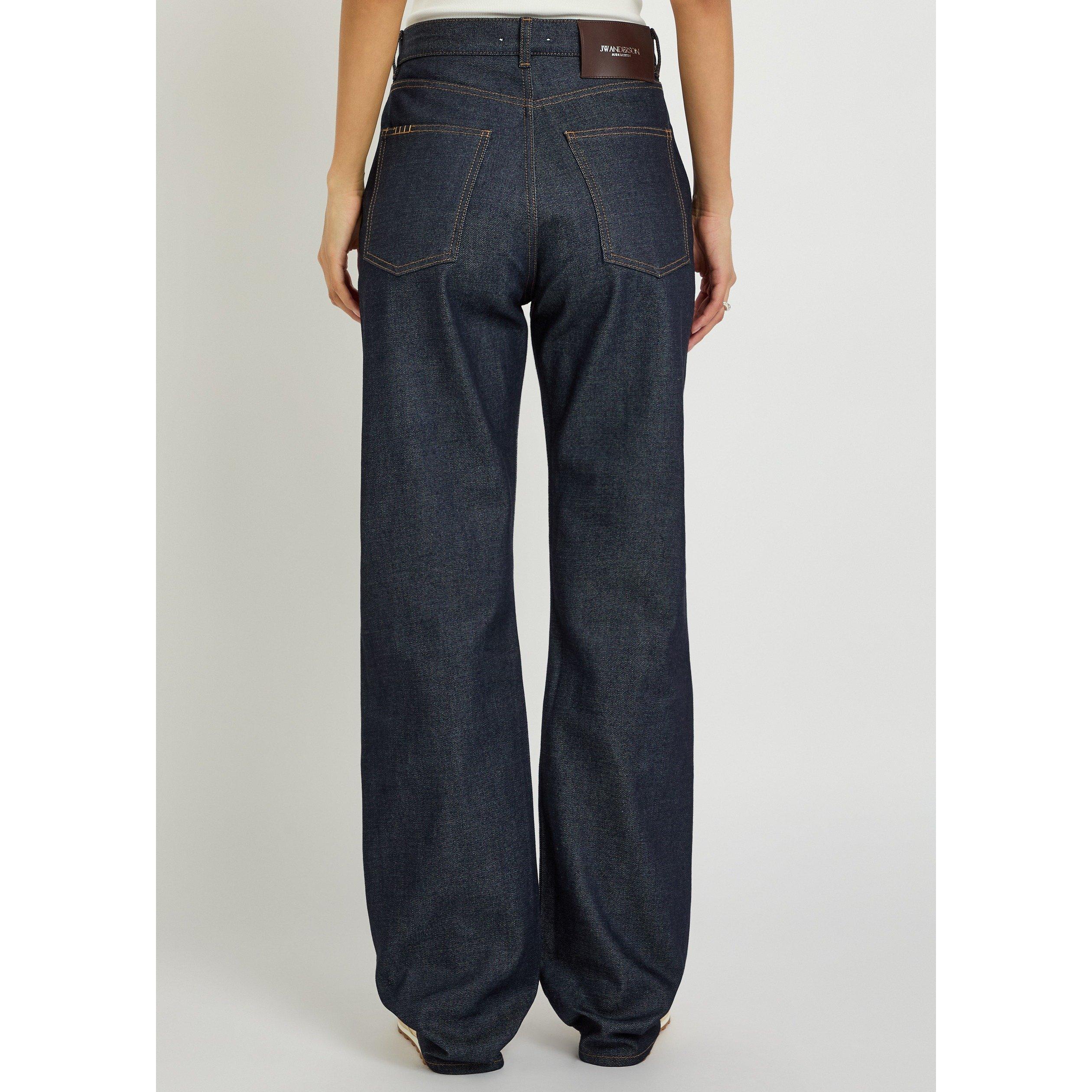 INDIGO - JW Anderson - Women's Cotton High-Rise Straight Leg Jeans - 3