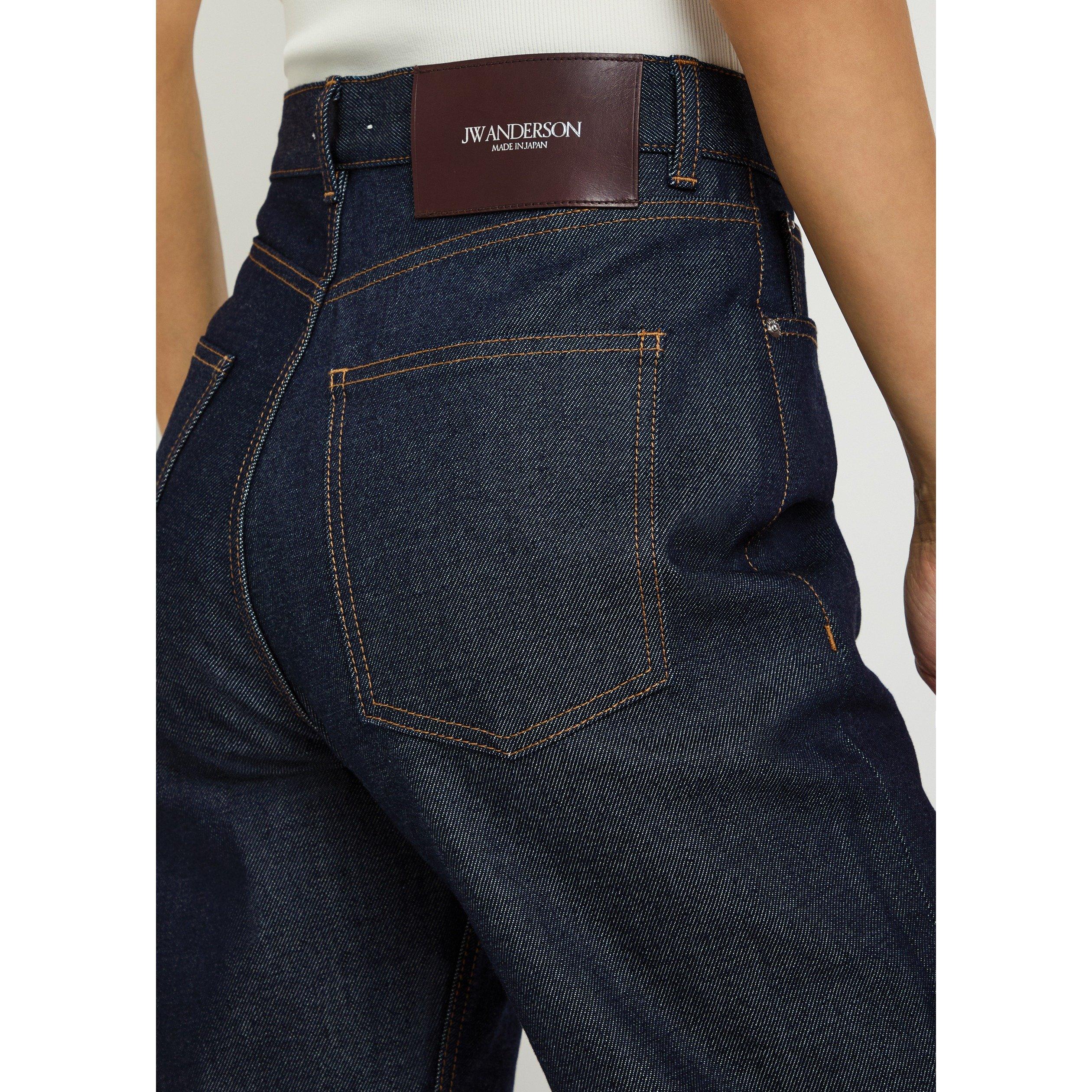INDIGO - JW Anderson - Women's Cotton High-Rise Straight Leg Jeans - 4
