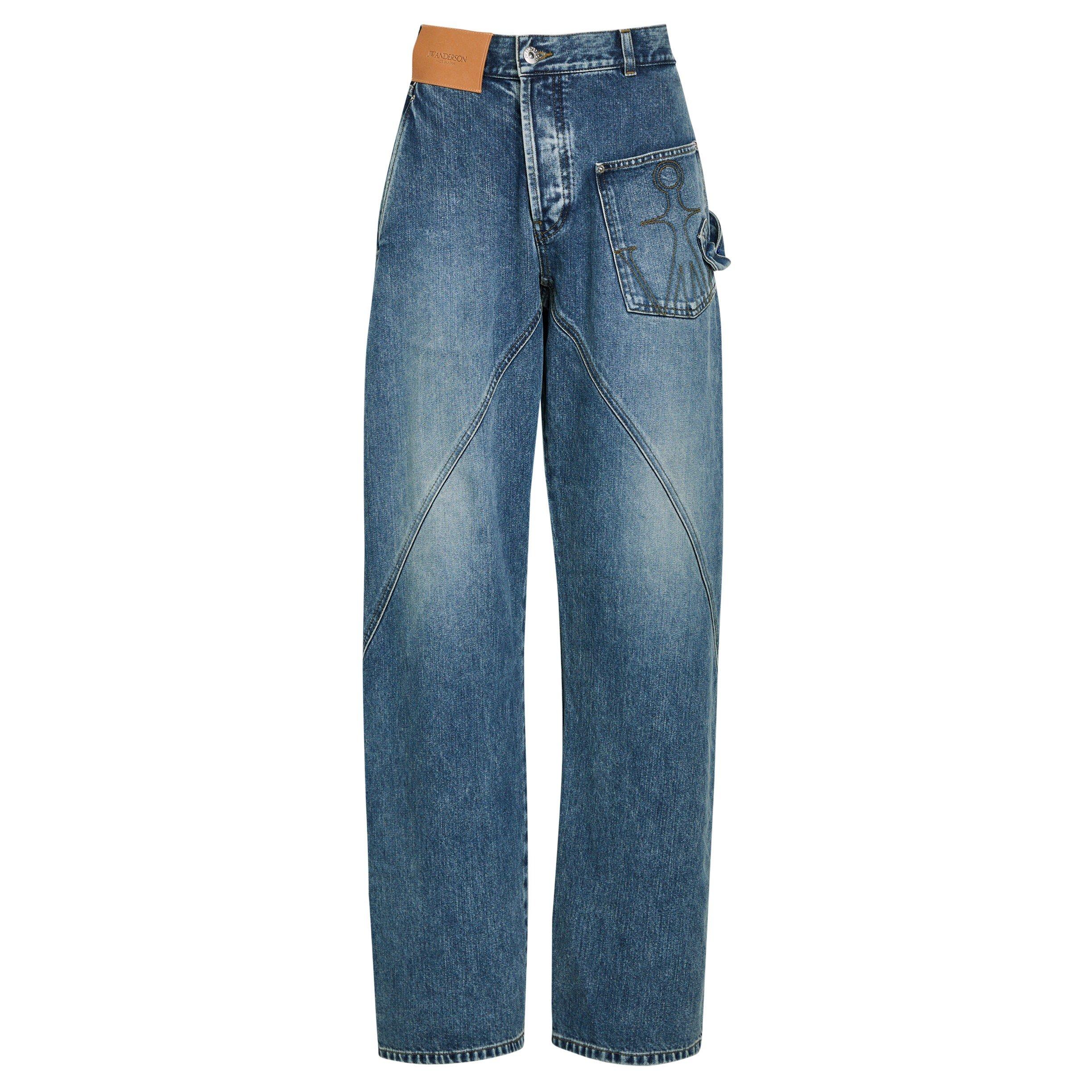 DENIM - JW Anderson - Women's Twisted Workwear Cotton Straight-Leg Jeans - 1