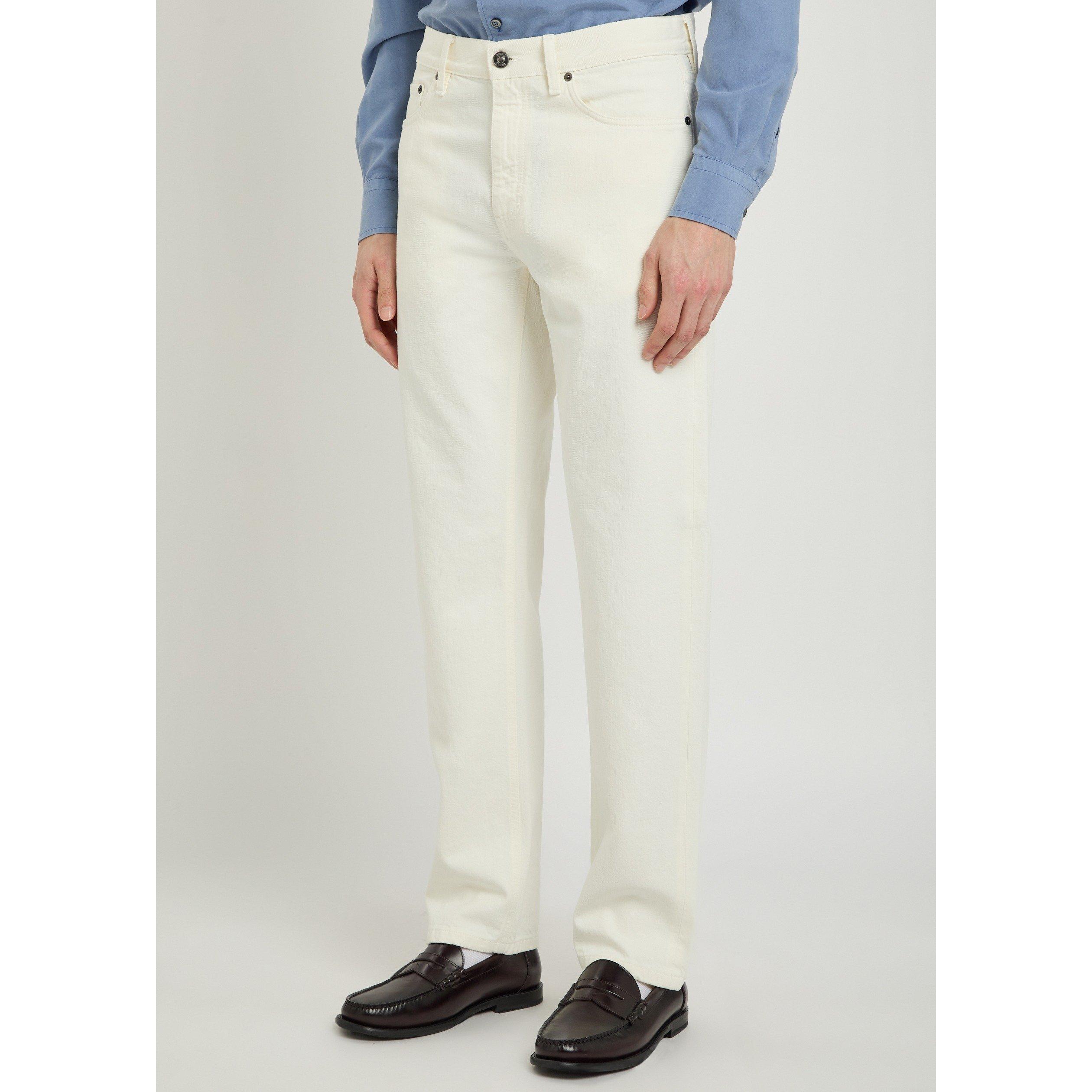 WHITE - Zegna - Men's Cotton Slim Jeans - 2