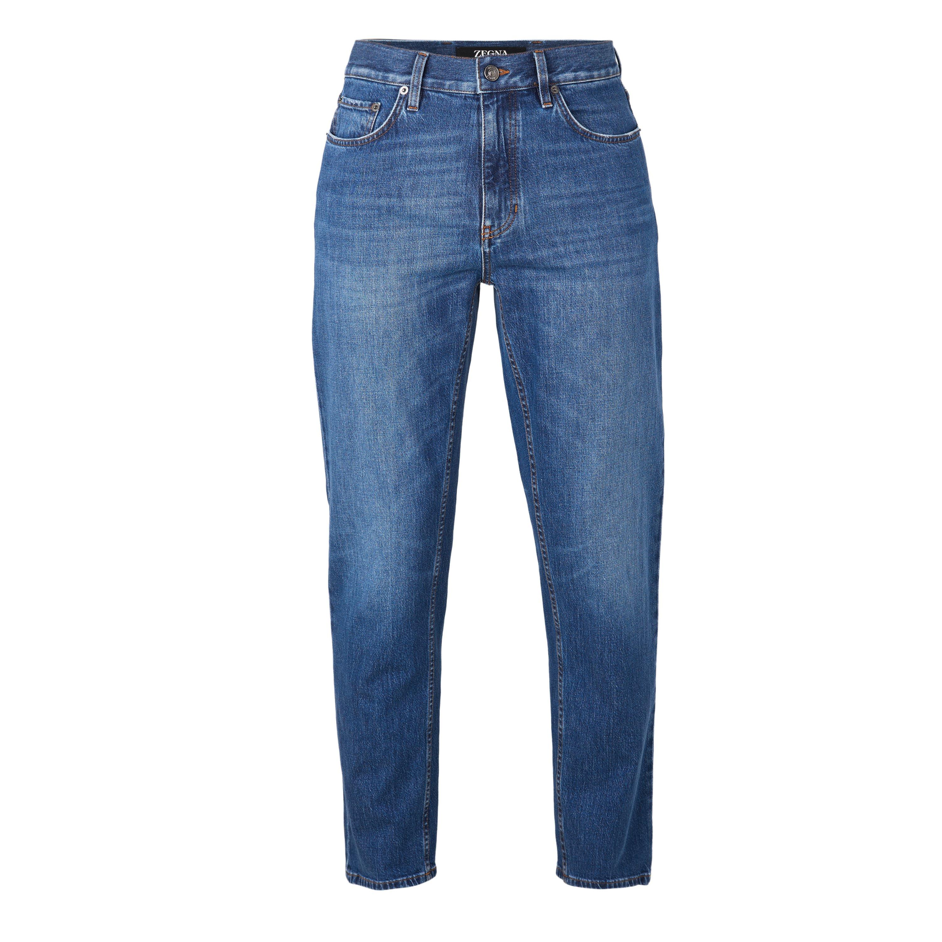 DENIM - Zegna - Men's Comfort Cotton Vint Slim Jeans - 1