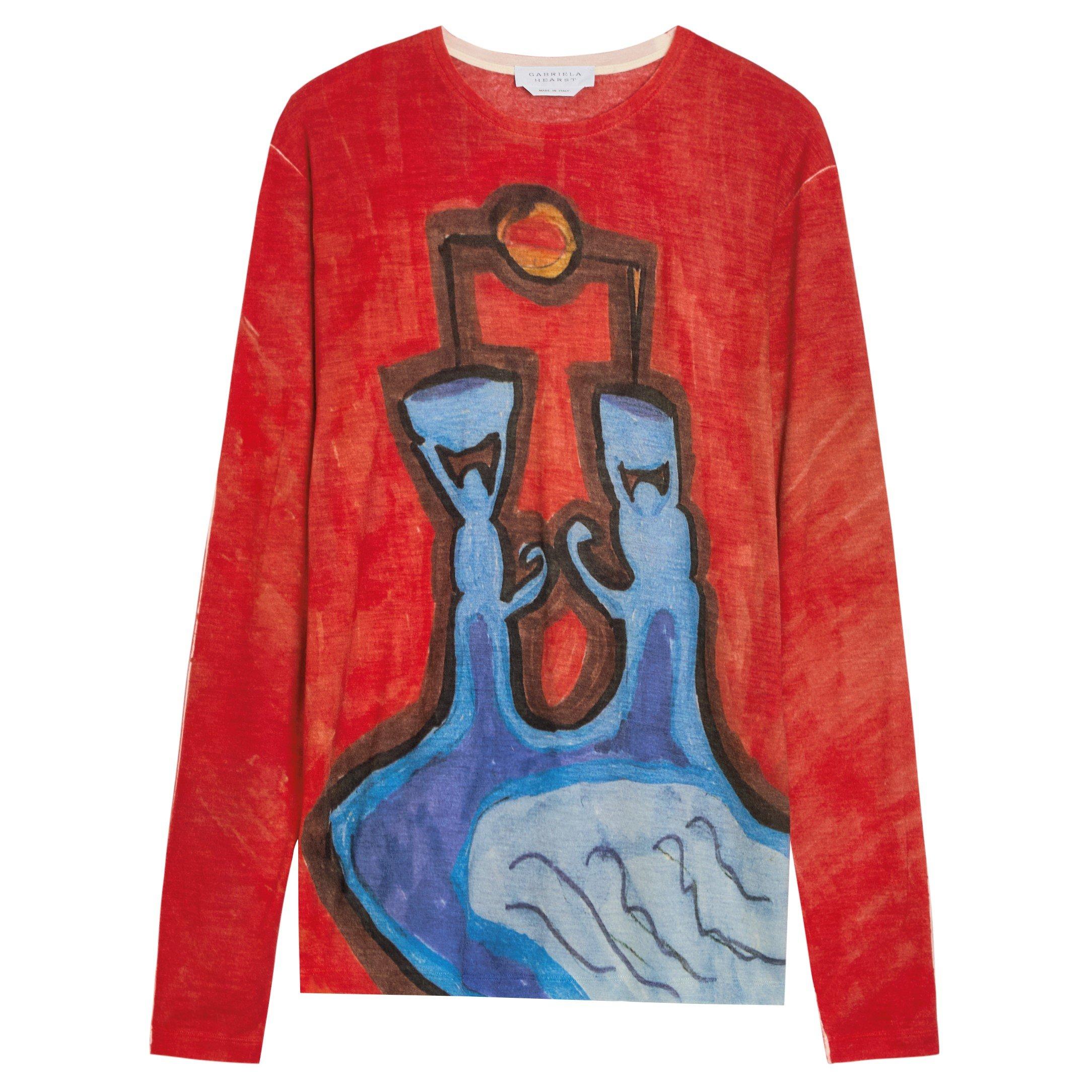 RED AND OTHER - Gabriela Hearst - ISARO LONG SLEEVE TEE