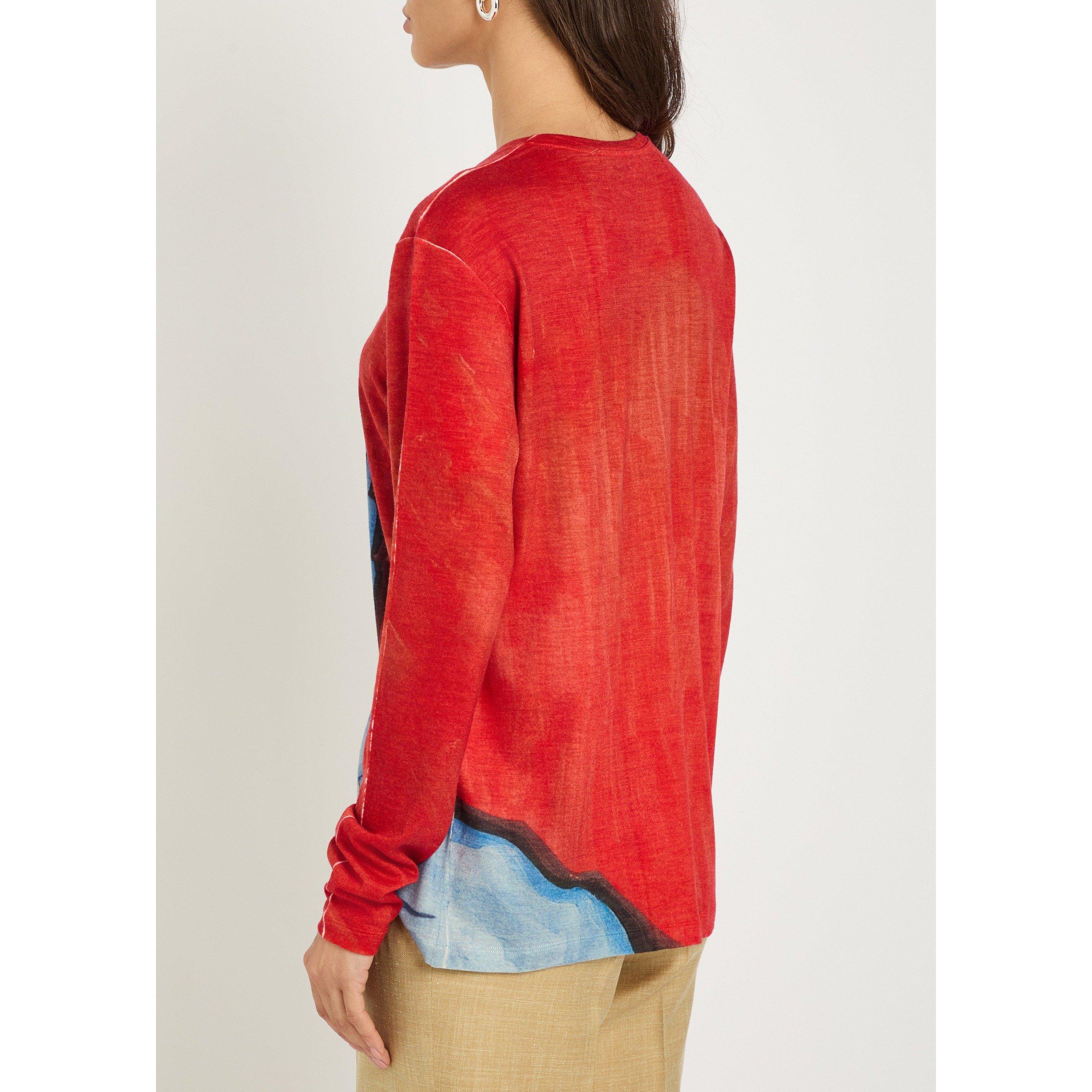RED AND OTHER - Gabriela Hearst - Women's Isaro Printed Cashmere Crew-Neck Long-Sleeve T-Shirt - 3