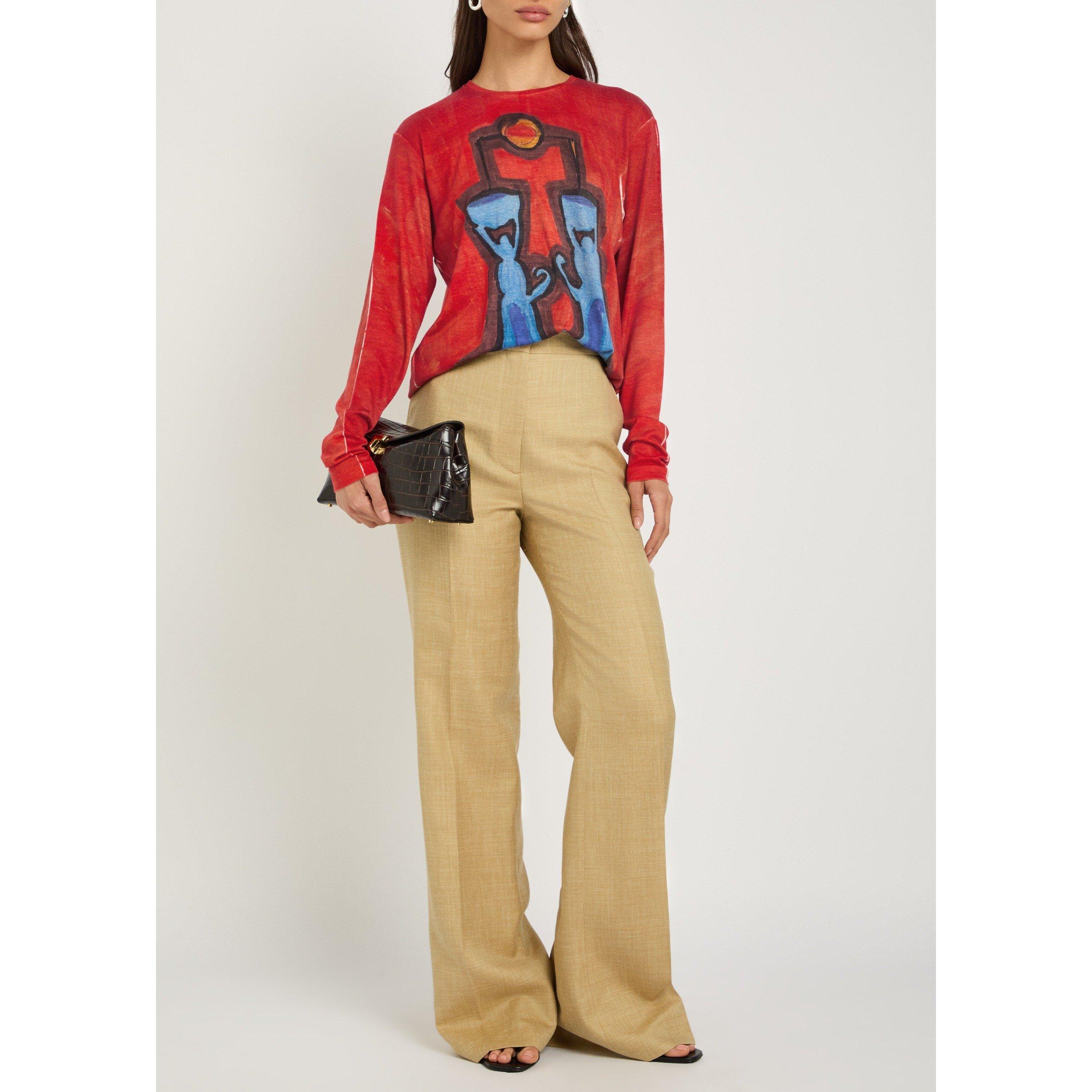 RED AND OTHER - Gabriela Hearst - Women's Isaro Printed Cashmere Crew-Neck Long-Sleeve T-Shirt - 5