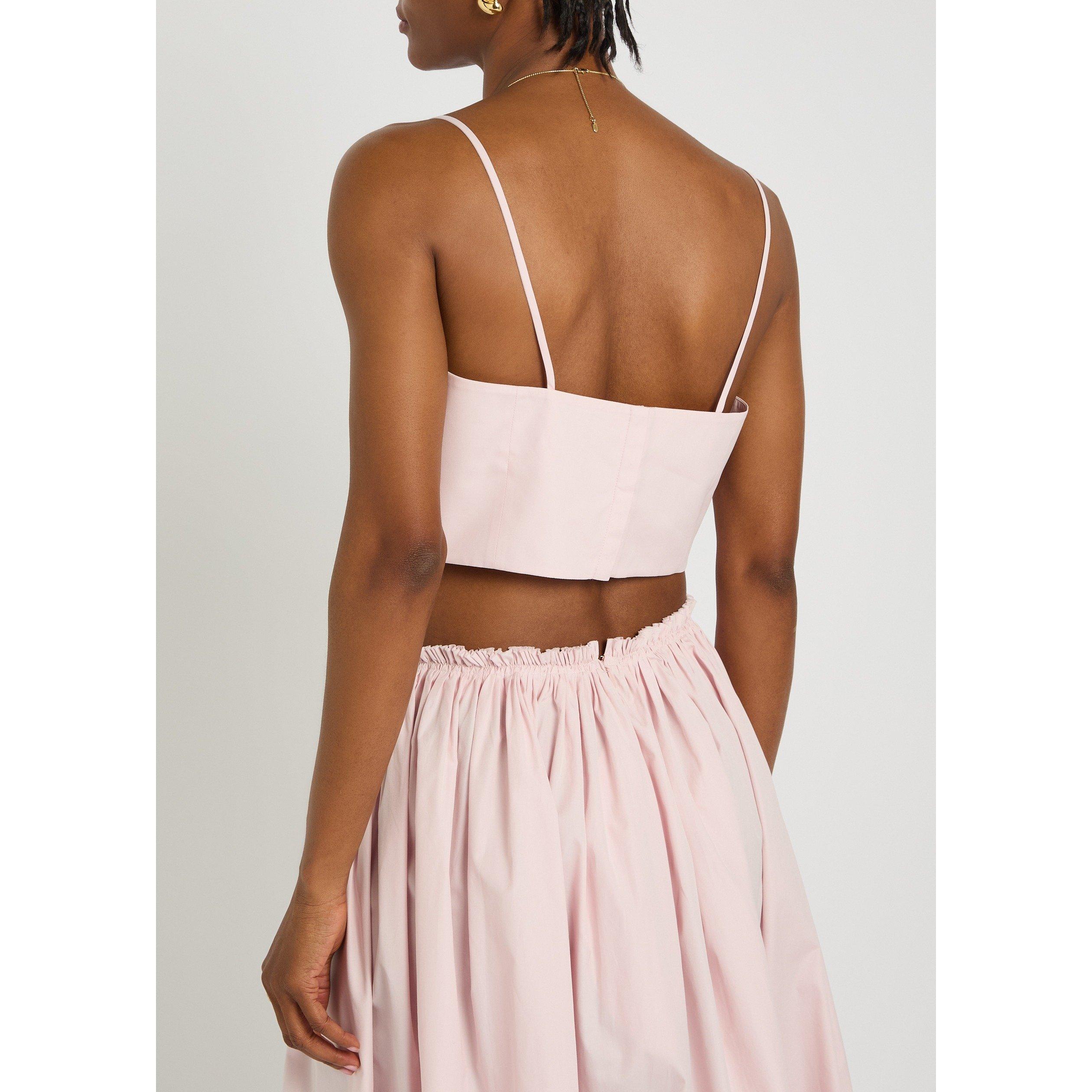 LIGHT PINK - Gabriela Hearst - Women's Nadir Cotton Slim-Fit Cropped Top - 3