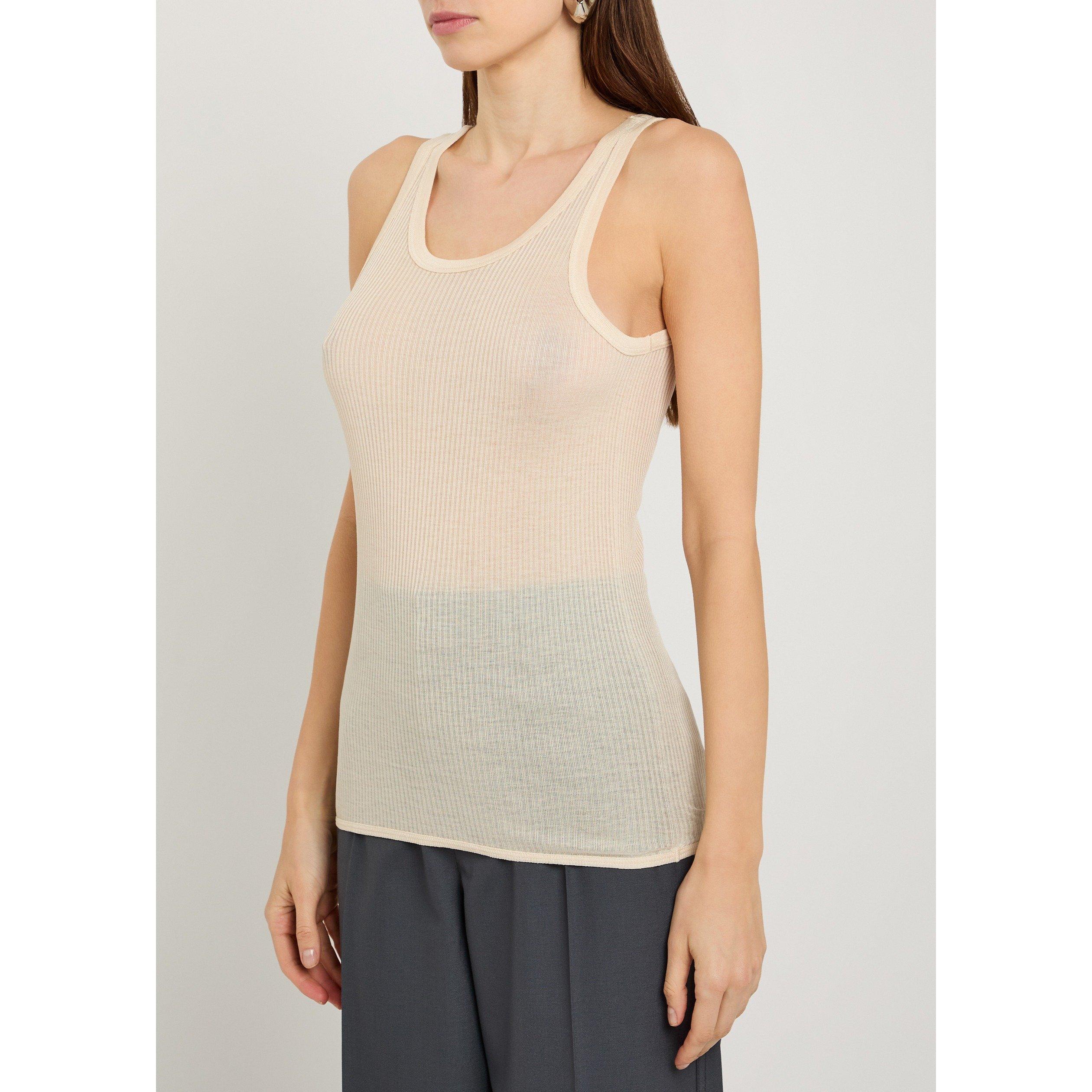 YELLOW LIGHT - Lemaire - Women's Seamless Viscose Silk Slim-Fit Tank Top - 2