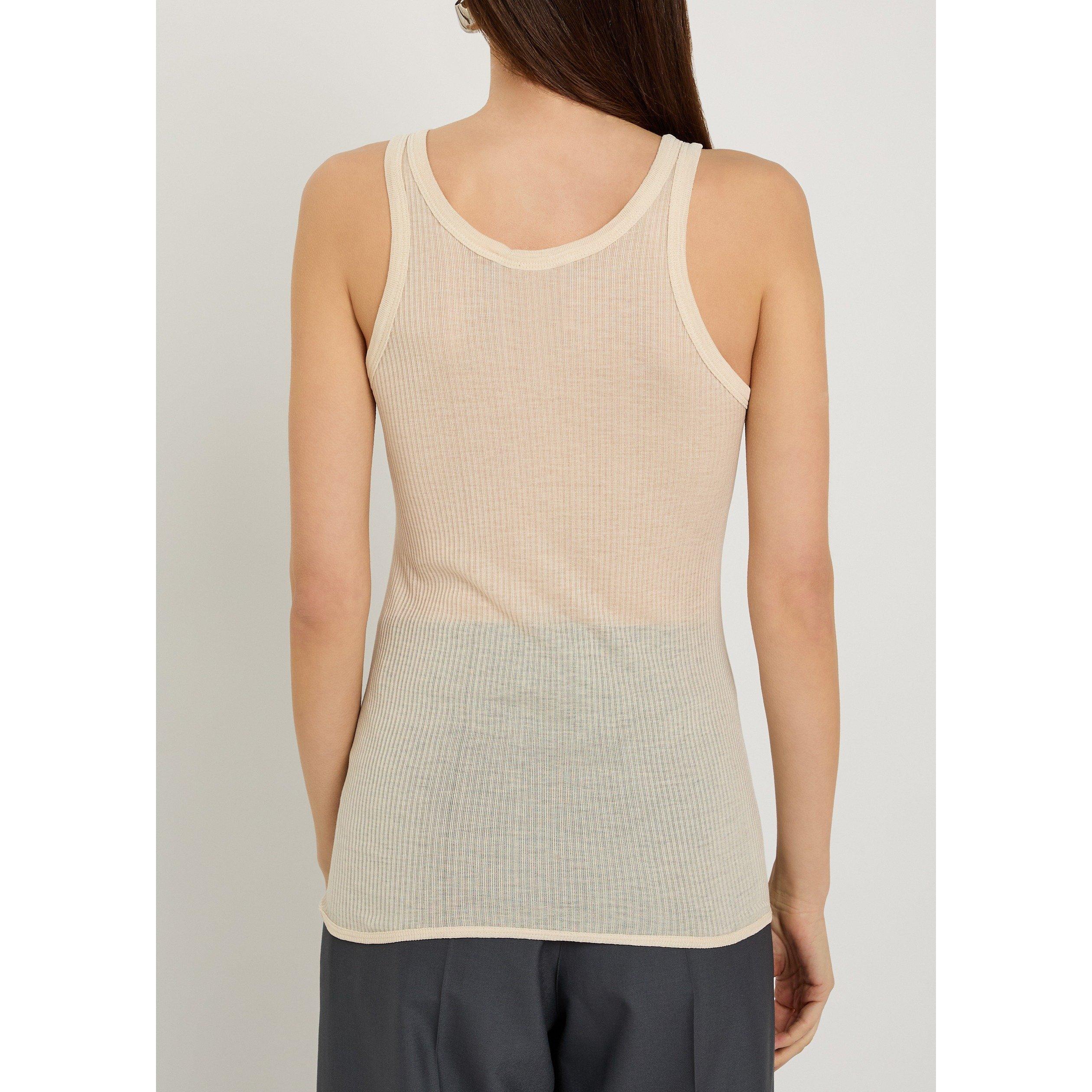 YELLOW LIGHT - Lemaire - Women's Seamless Viscose Silk Slim-Fit Tank Top - 3