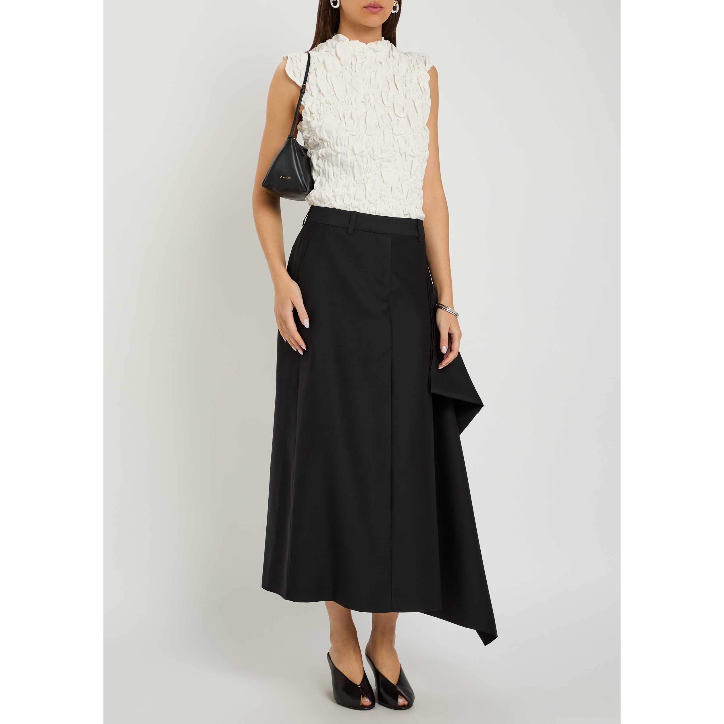 BLACK - Unknown - Women's Augusta Wool A-Line Skirt - 5