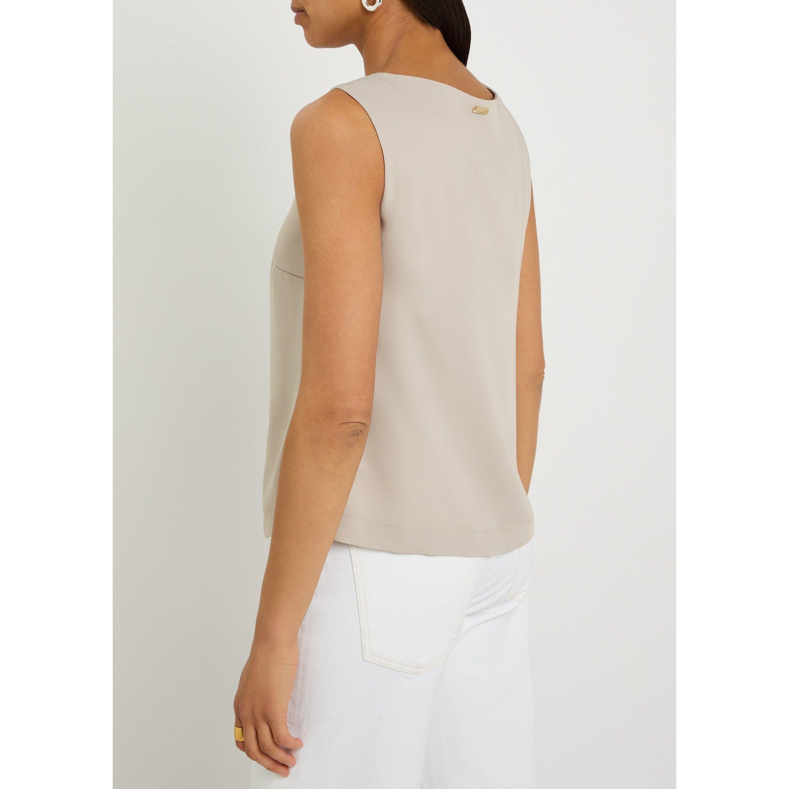 CREAM - Herno - Women's Satin V-Neck Oversized-Fit Tank Top - 3