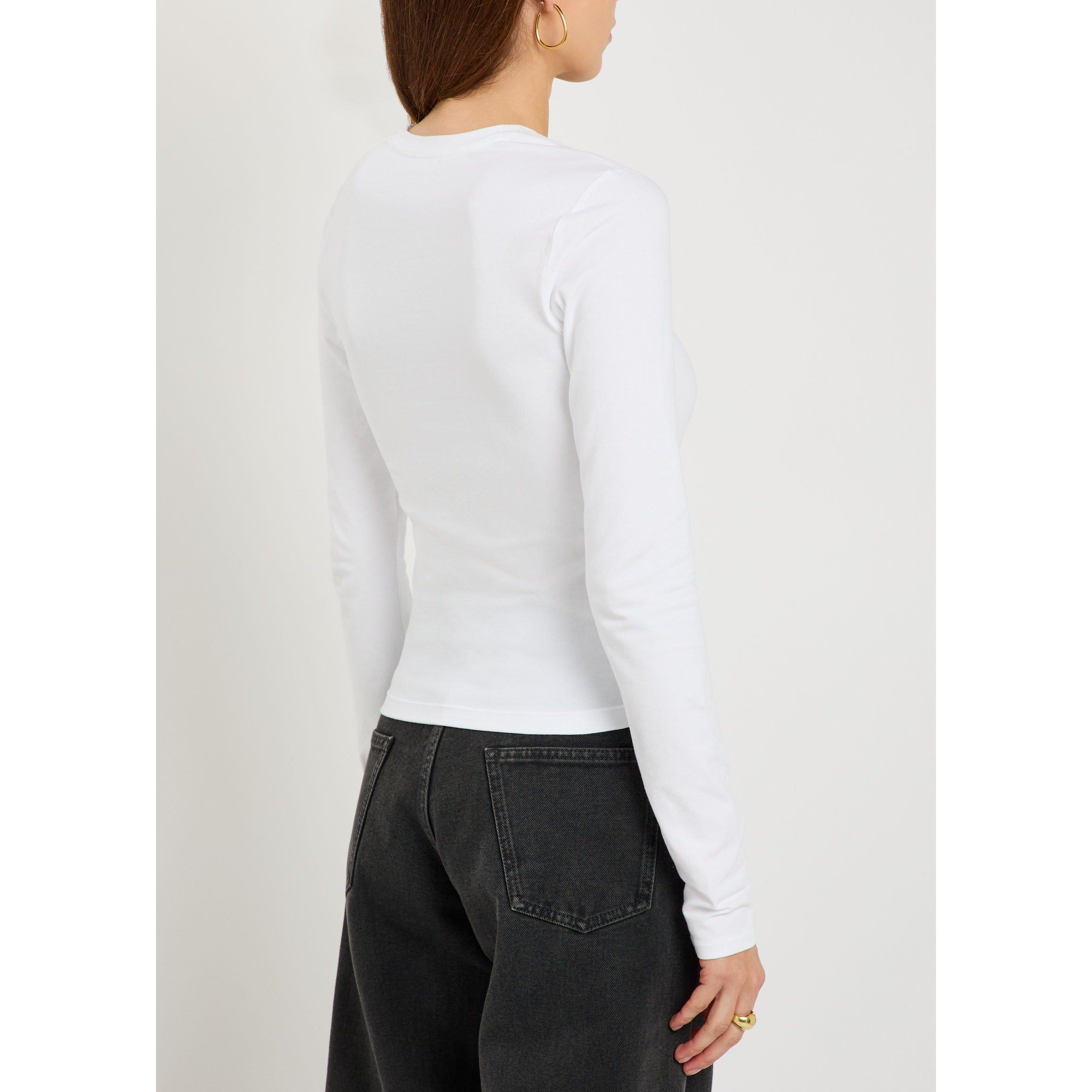 WHITE - Good American - T SUPER STRETCH  LONG SLEEVE - 3
