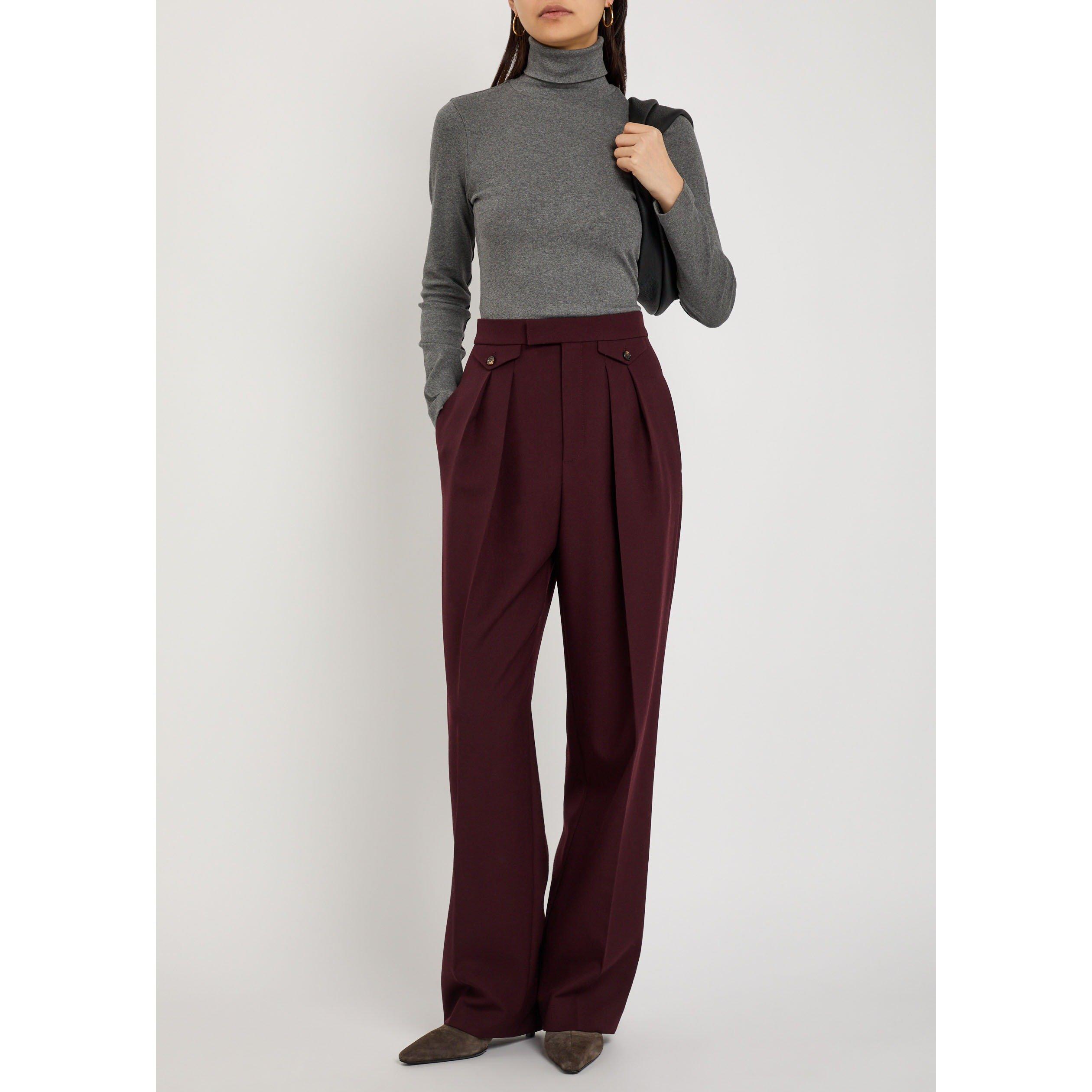GREY - Flore Flore - Women's Dinah Turtleneck Cotton Slim-Fit Long-Sleeve T-Shirt - 5