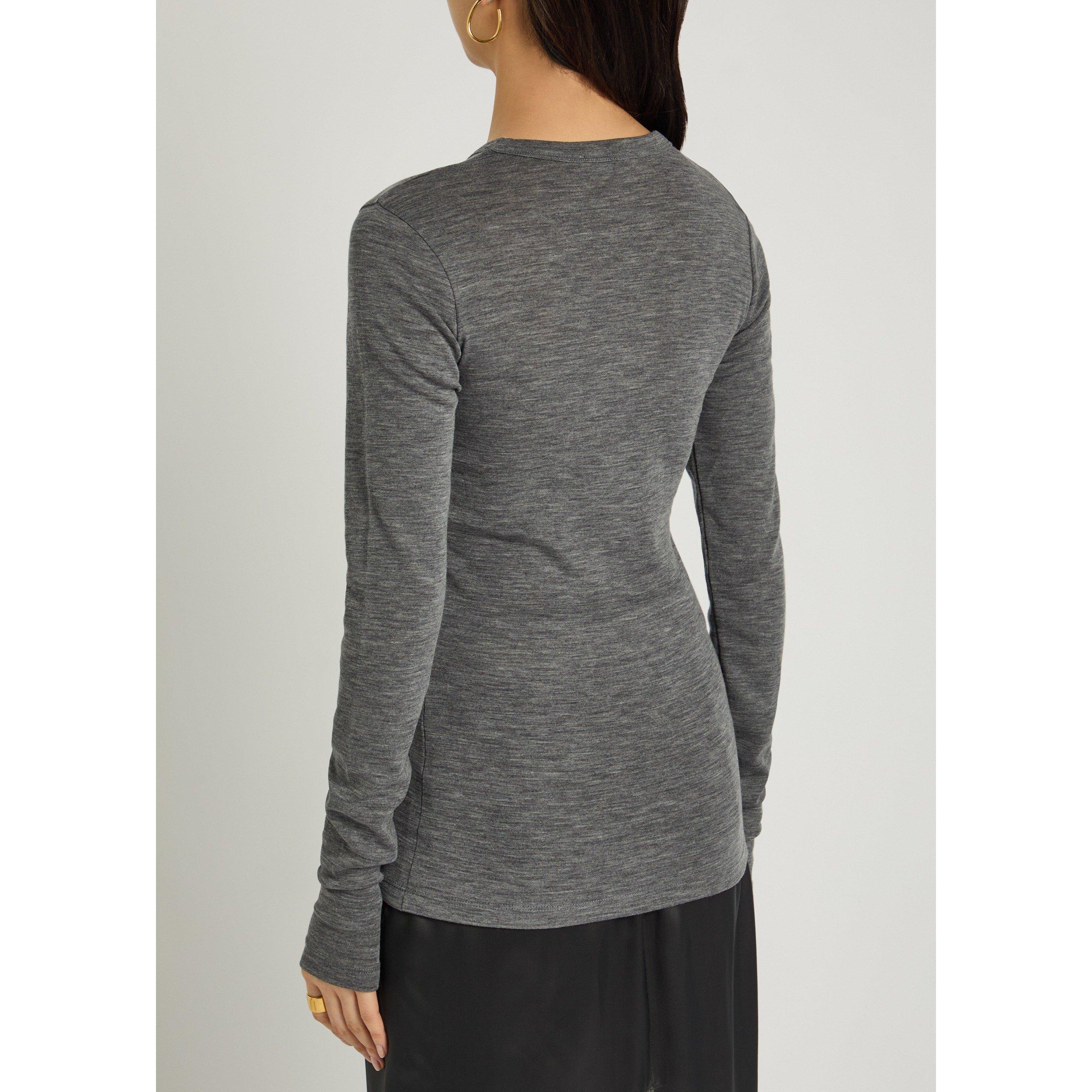 GREY - Rohe - Women's Merino Wool Crew-Neck Slim-Fit Long-Sleeve T-Shirt - 3
