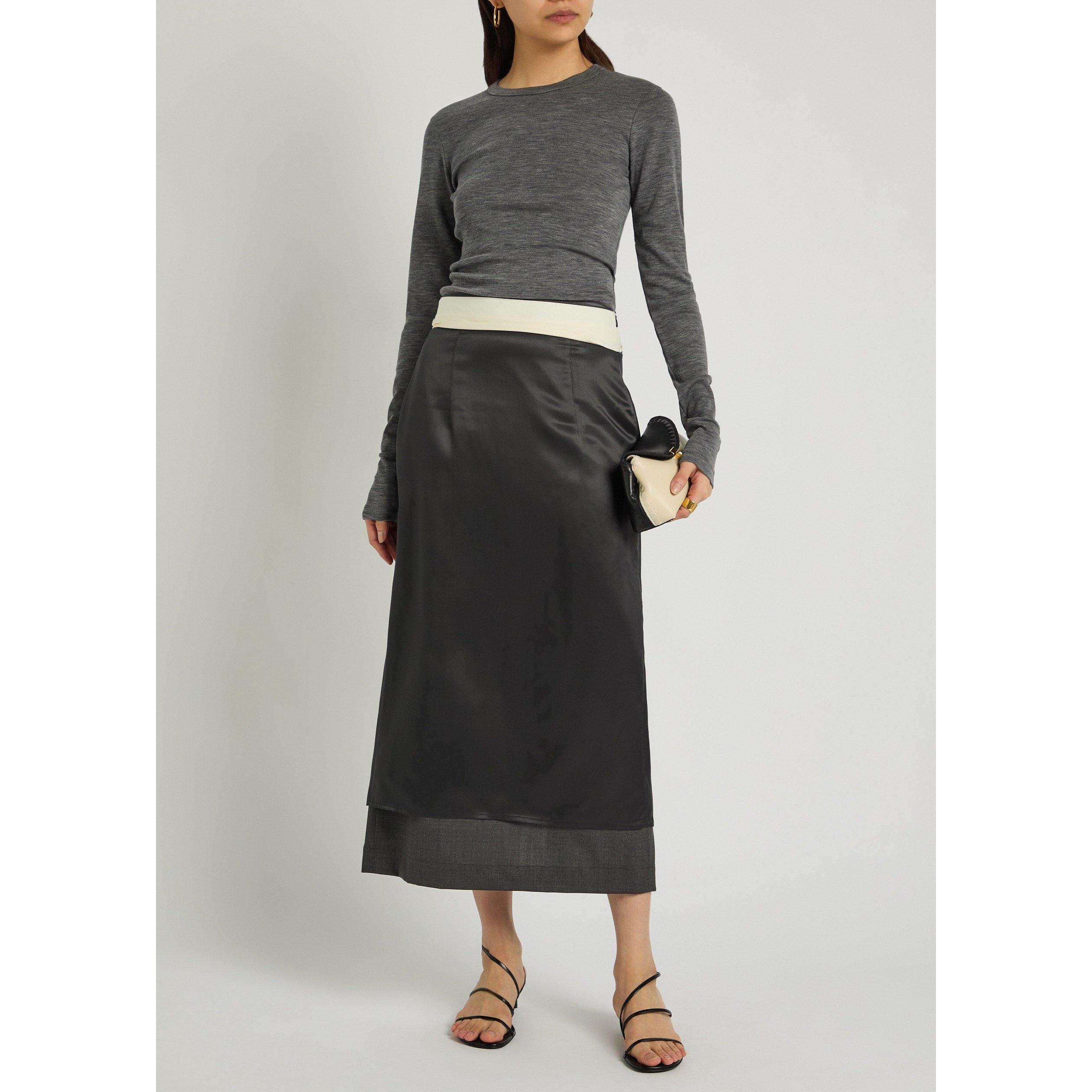 GREY - Rohe - Women's Merino Wool Crew-Neck Slim-Fit Long-Sleeve T-Shirt - 5
