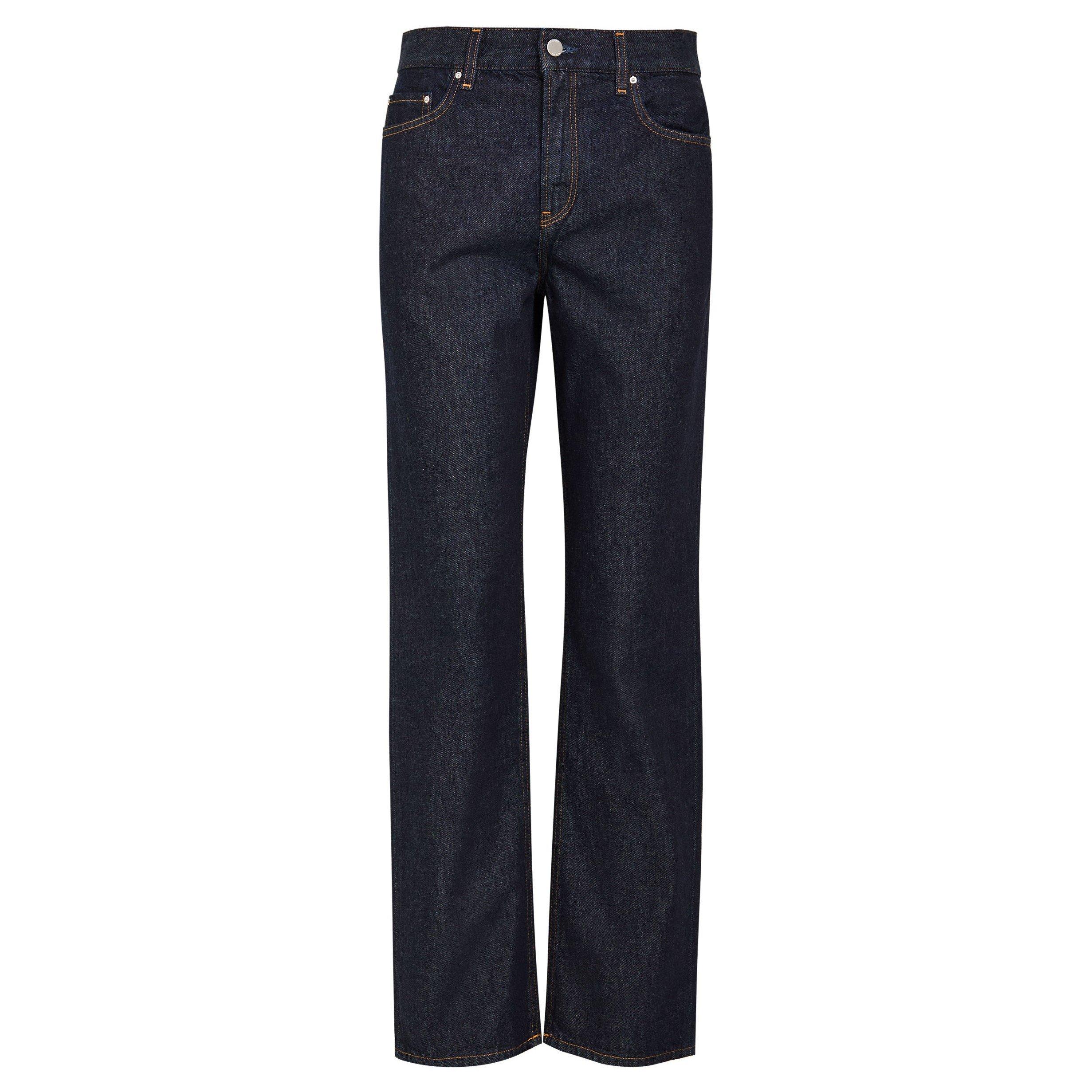 DARK BLUE - Toteme - Low straight denim