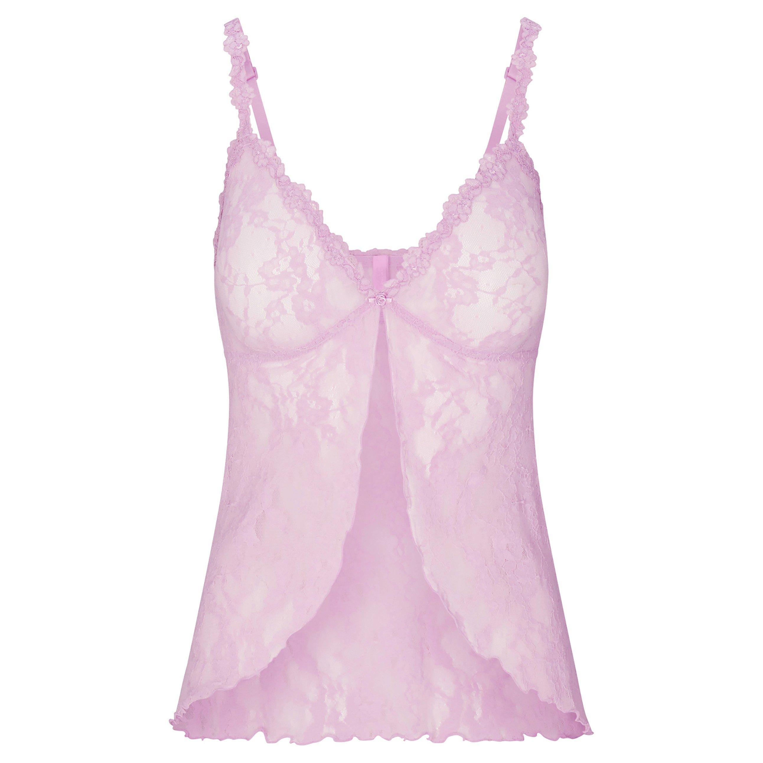 LIGHT PINK - SKIMS - Women's Lace Babydoll Top - 1