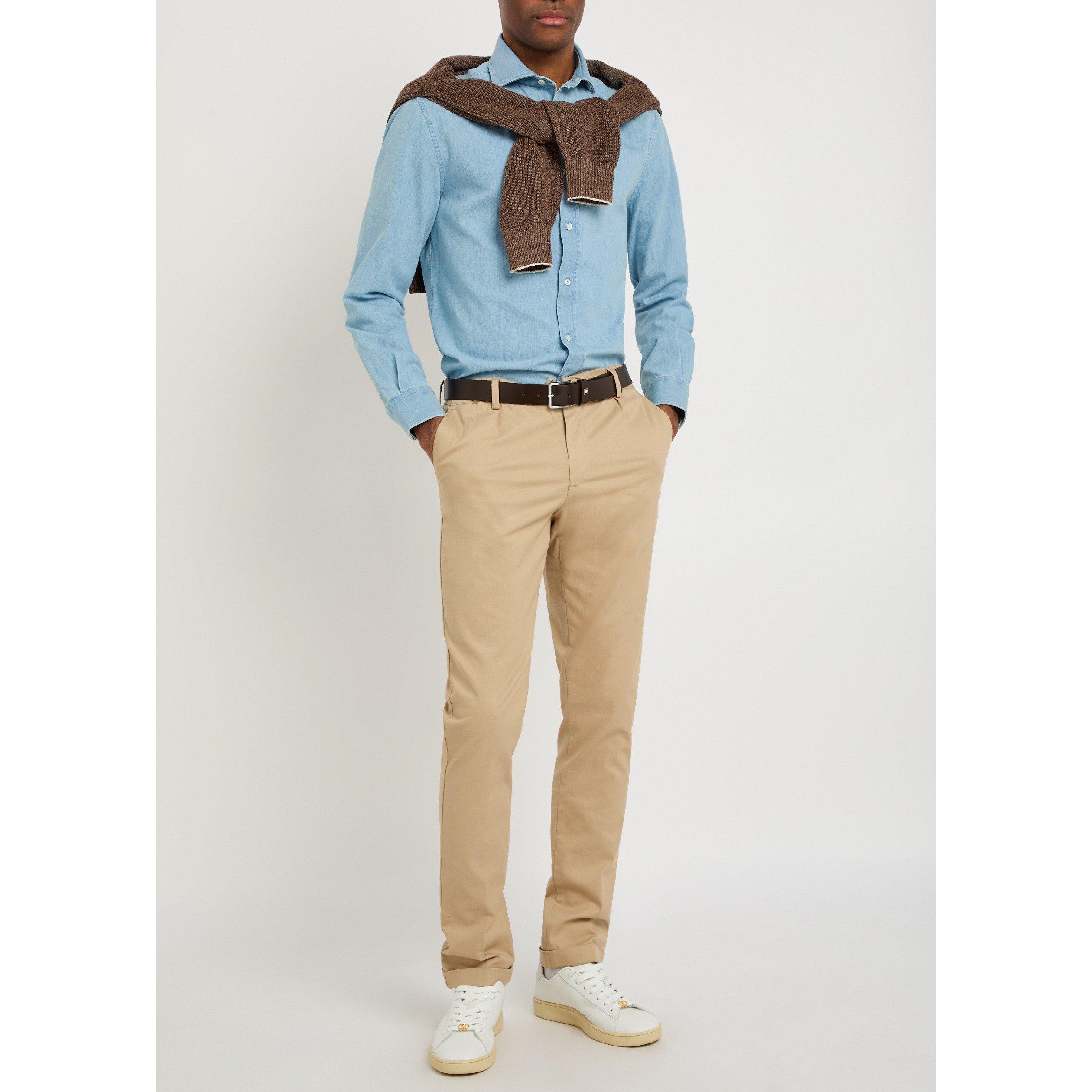 DENIM - Brunello Cucinelli - Men's Cotton Long-Sleeve Denim Shirt - 5