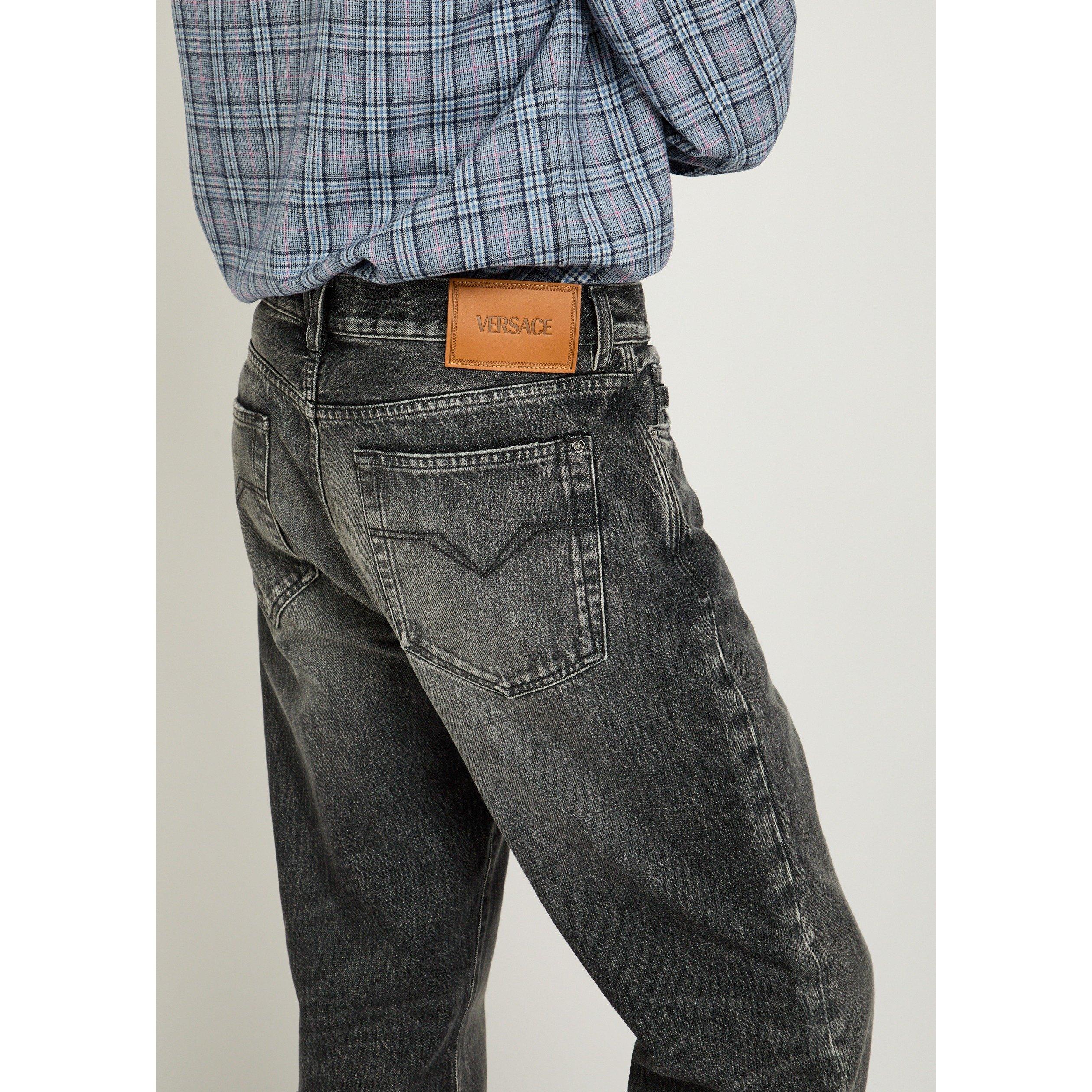 GREY - Versace - VER MEDIUM GREY DENIM PANT - 4