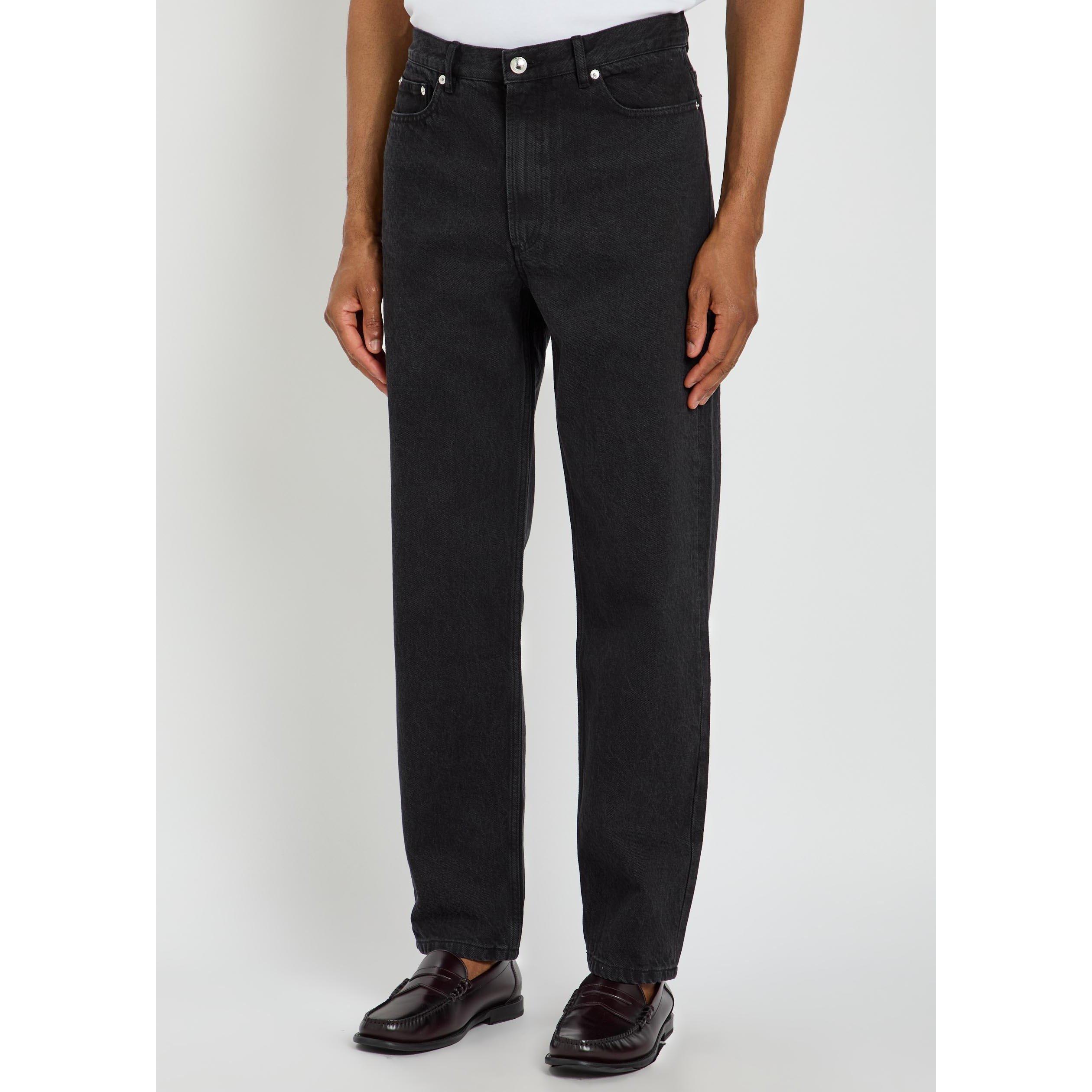 BLACK - APC - Men's Martin Cotton High-Rise Straight Leg Jeans - 2