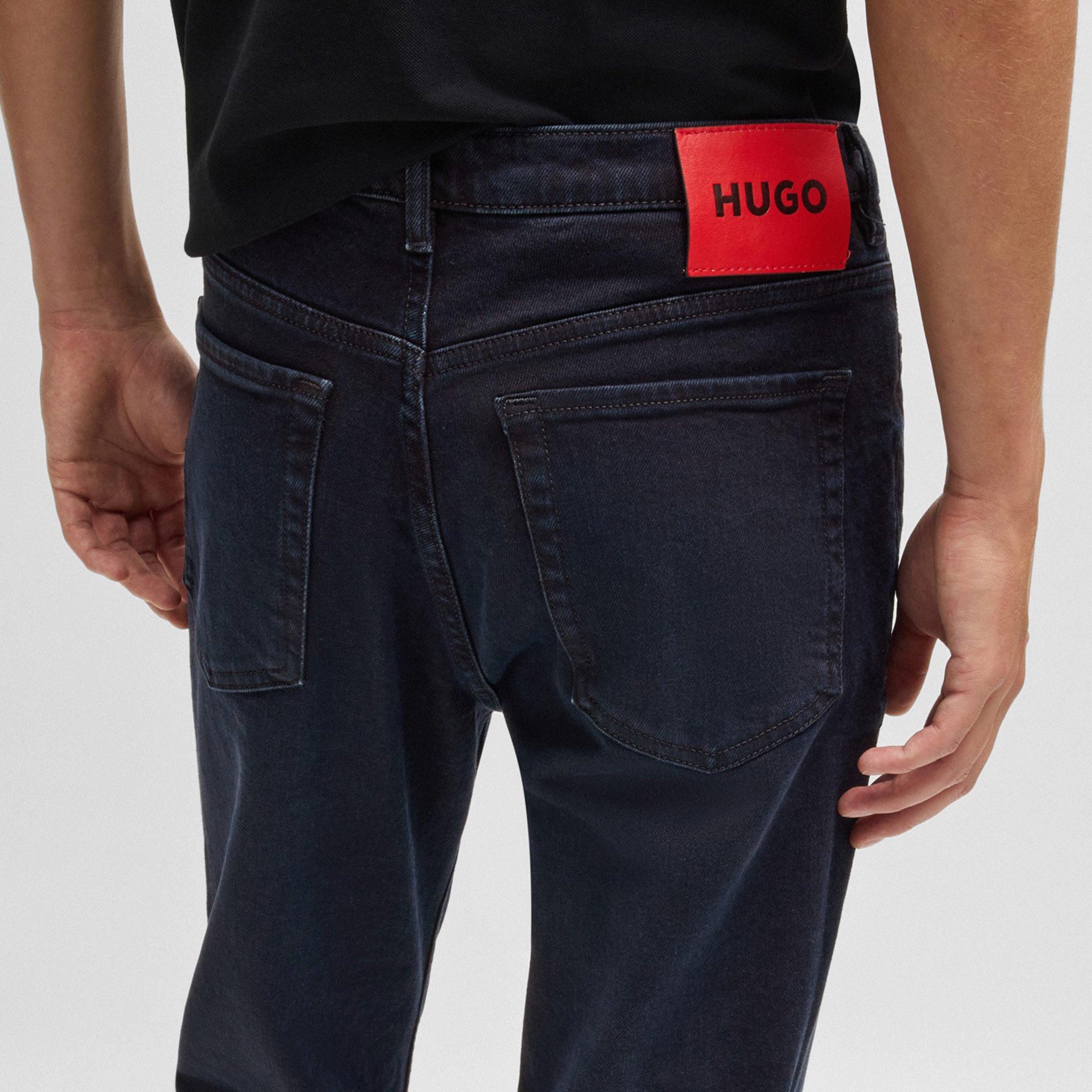 Dark Blue - Hugo - Men's Tapered Jeans - 5