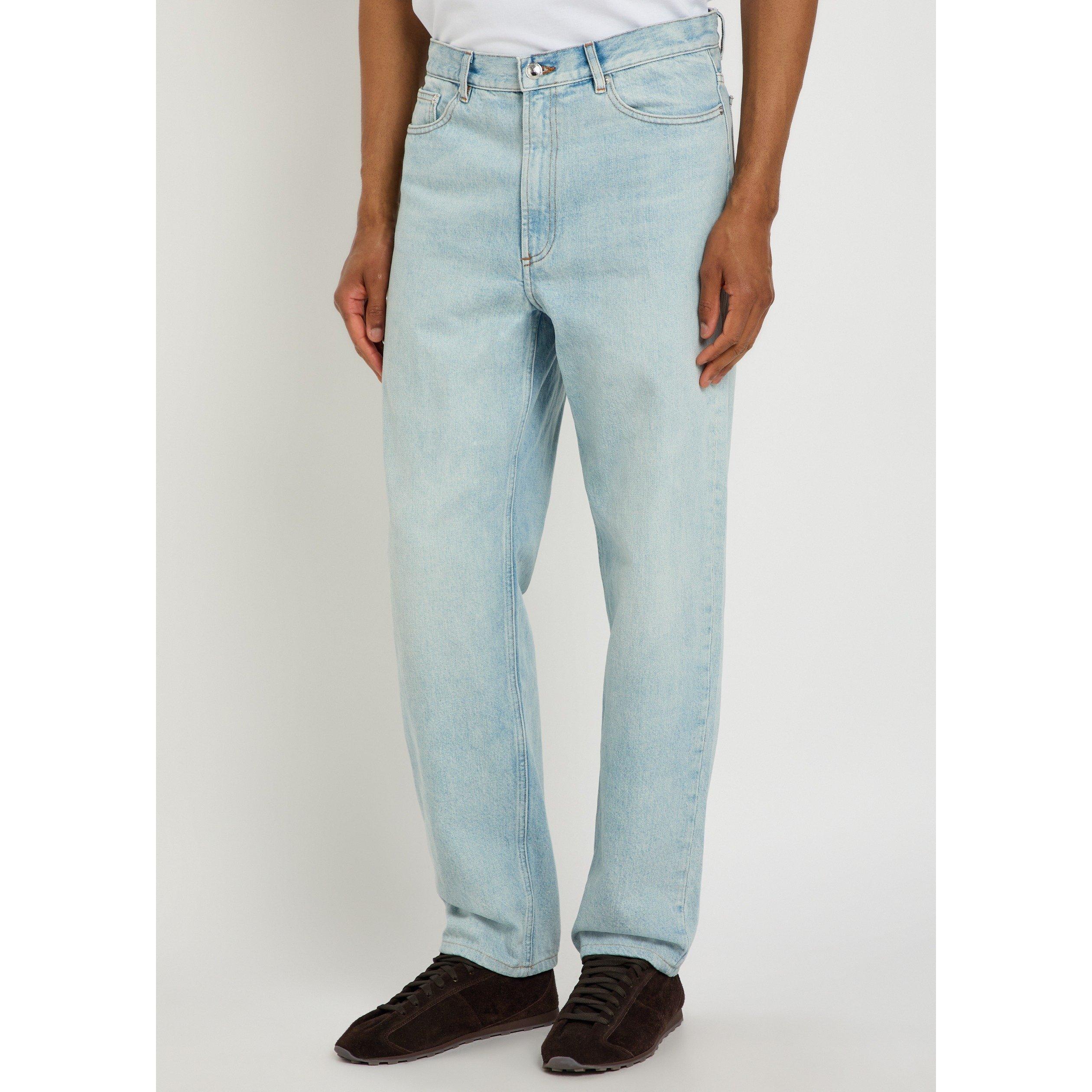 LIGHT BLUE - APC - Men's Cotton Distressed Straight Leg Jeans - 2