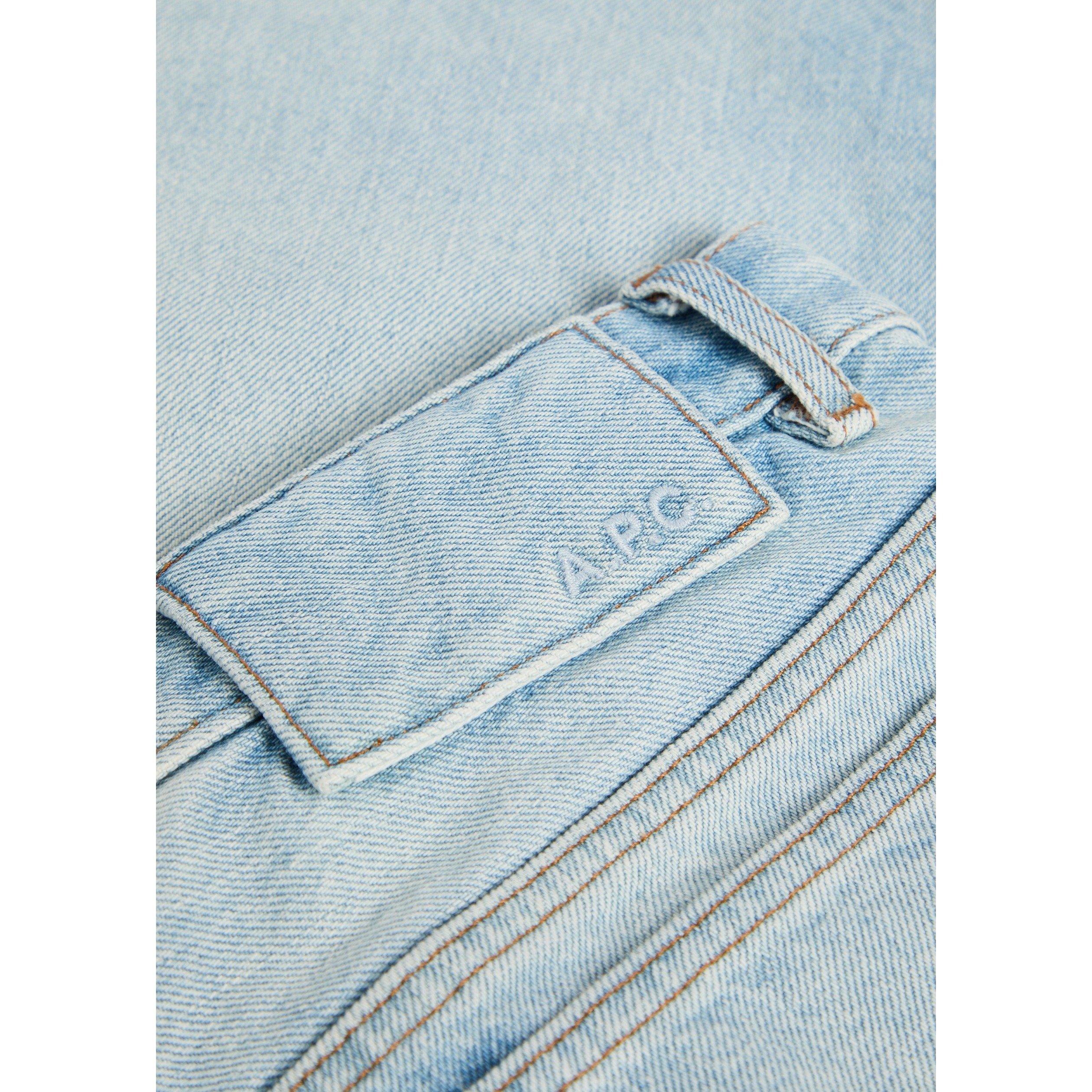 LIGHT BLUE - APC - Men's Cotton Distressed Straight Leg Jeans - 4