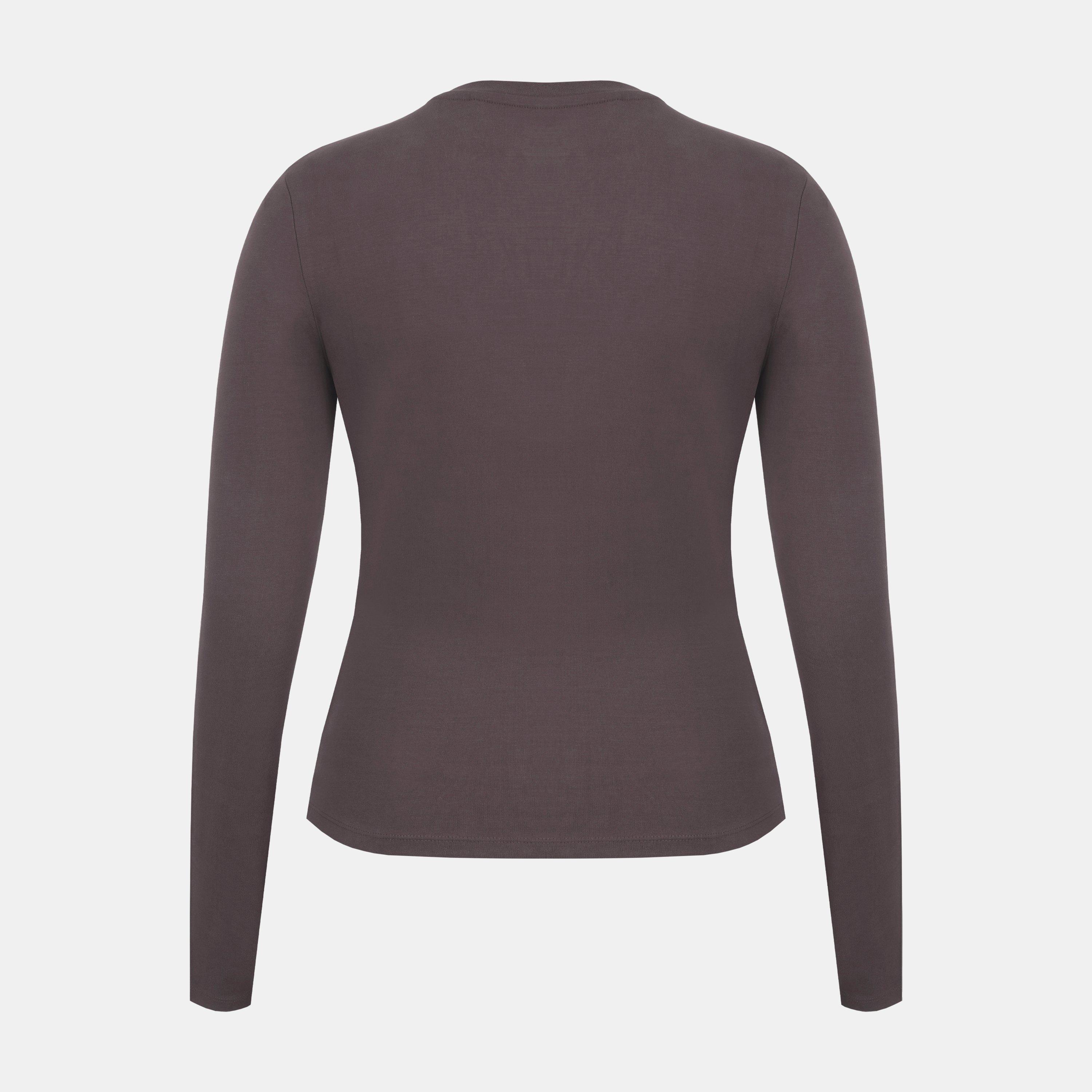 Schokolade - Slazenger - Slaz Ess Cotton Slim Fit Long Sleeve T-Shirt - 2