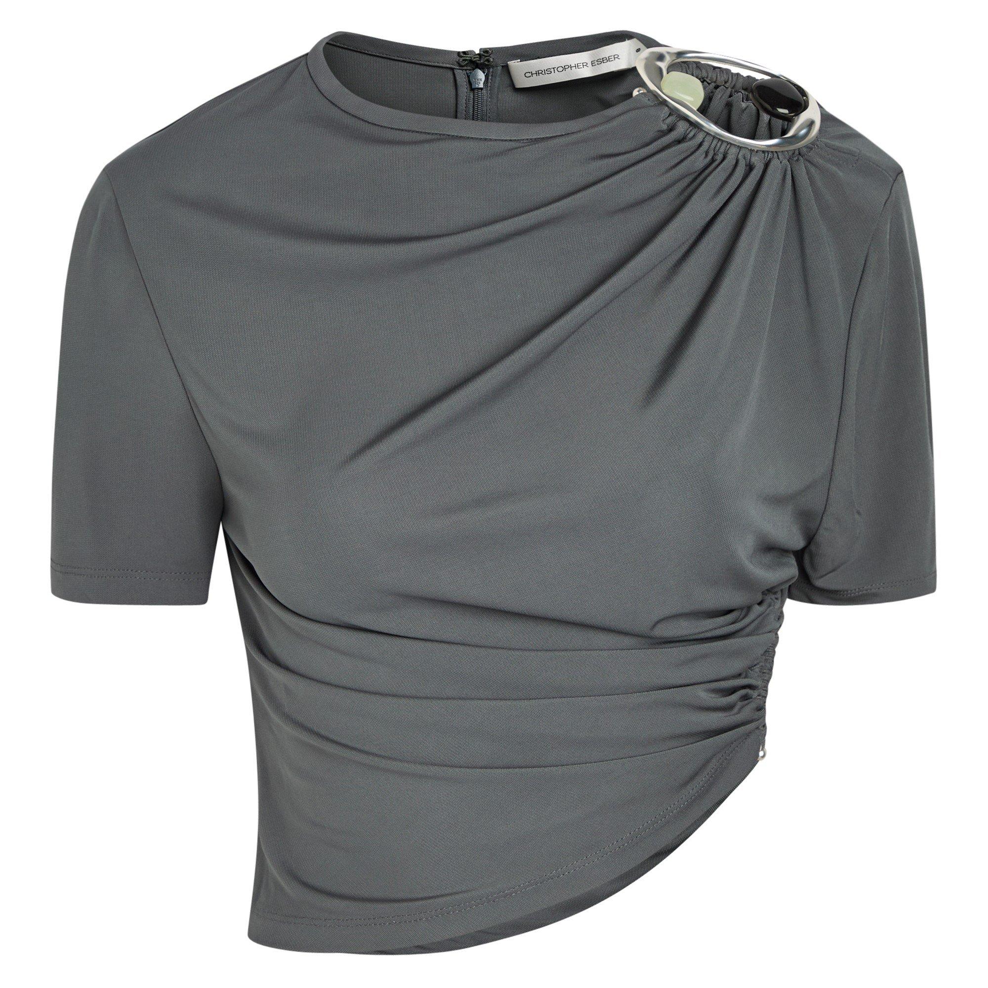 BLUE - Christopher Esber - ORICA CRYSTAL RUCHED JERS