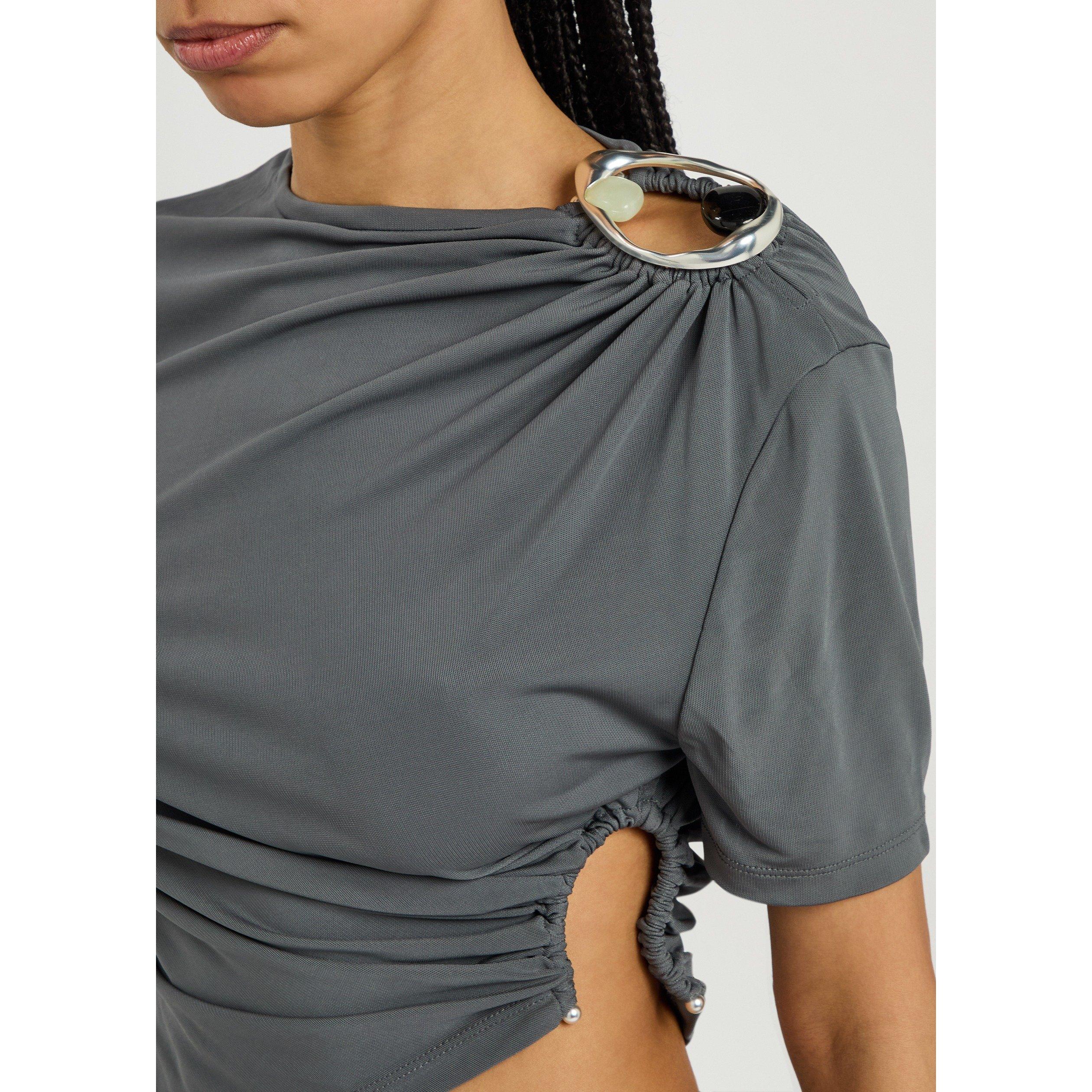 BLUE - Christopher Esber - ORICA CRYSTAL RUCHED JERSEY TE - 4