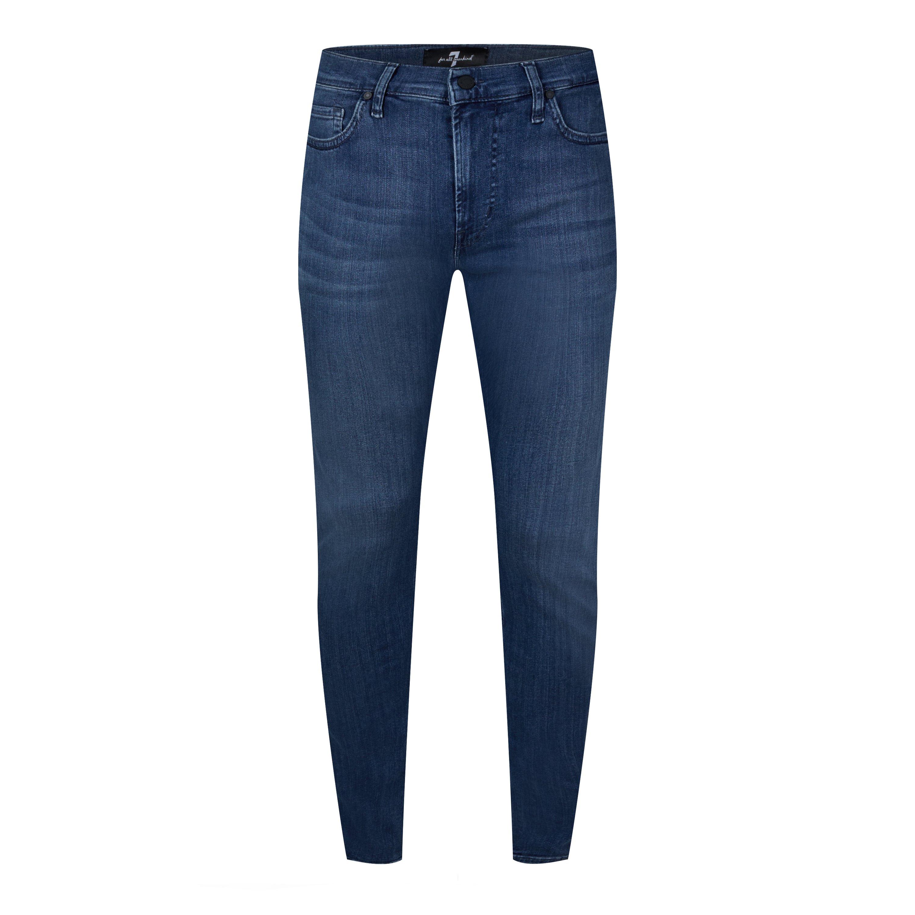 Mid Blue - 7 For All Mankind - Men's Paxtyn Mid-Rise Stretch Tapered Jeans - 1