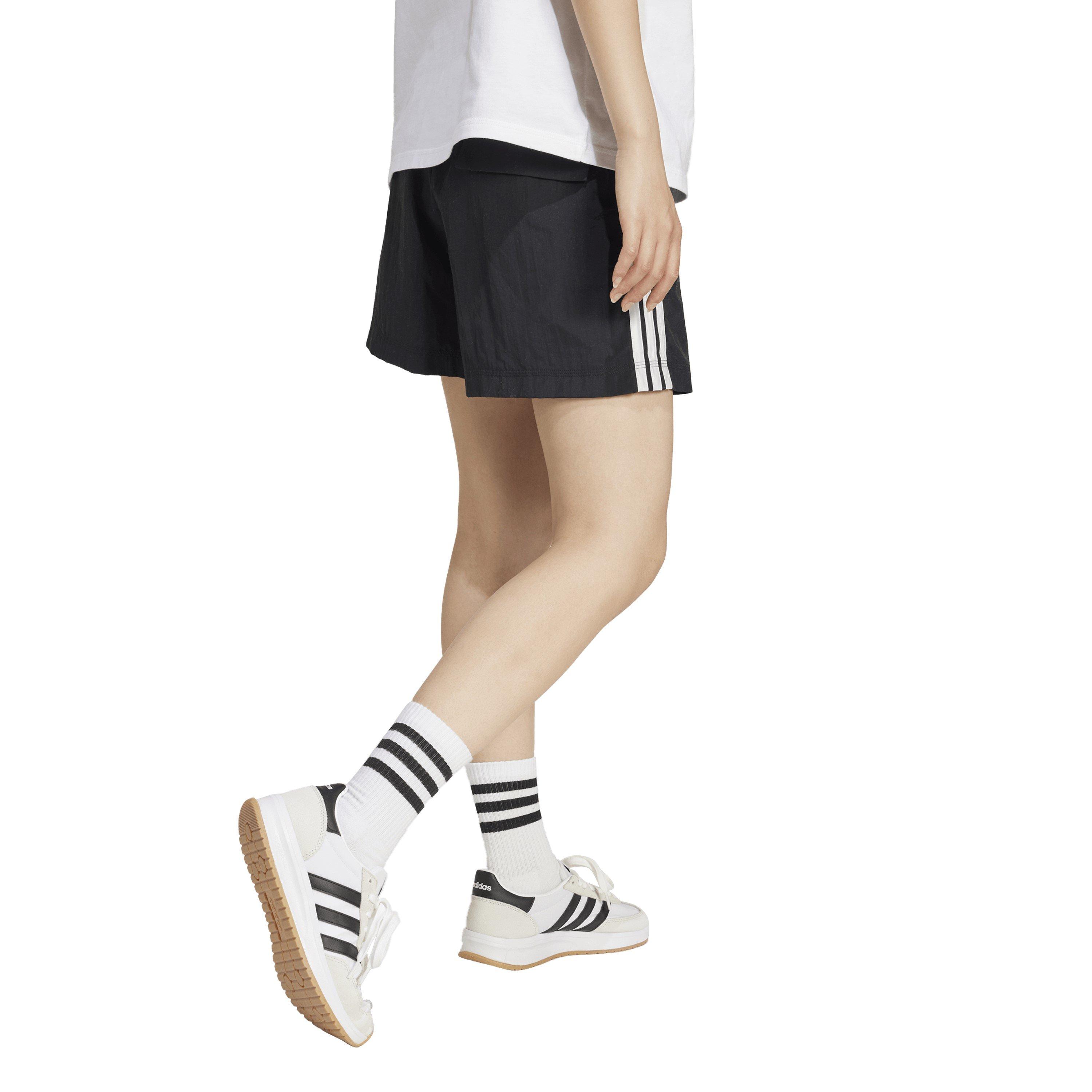 Black/White - adidas - Women's Woven Tracksuit Shorts - 3