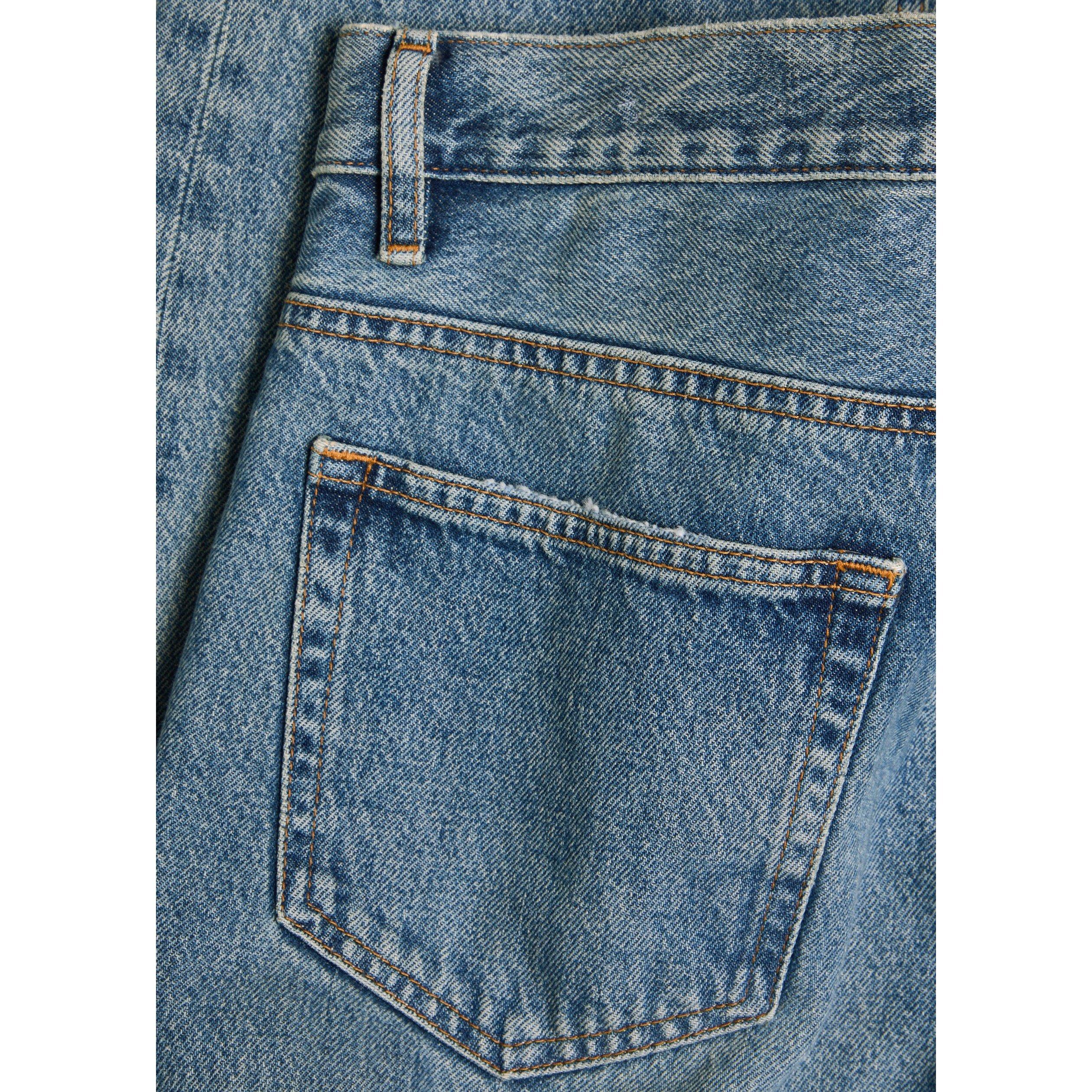 LIGHT BLUE - Frame - Men's Distressed Cotton Straight Leg Jeans - 4