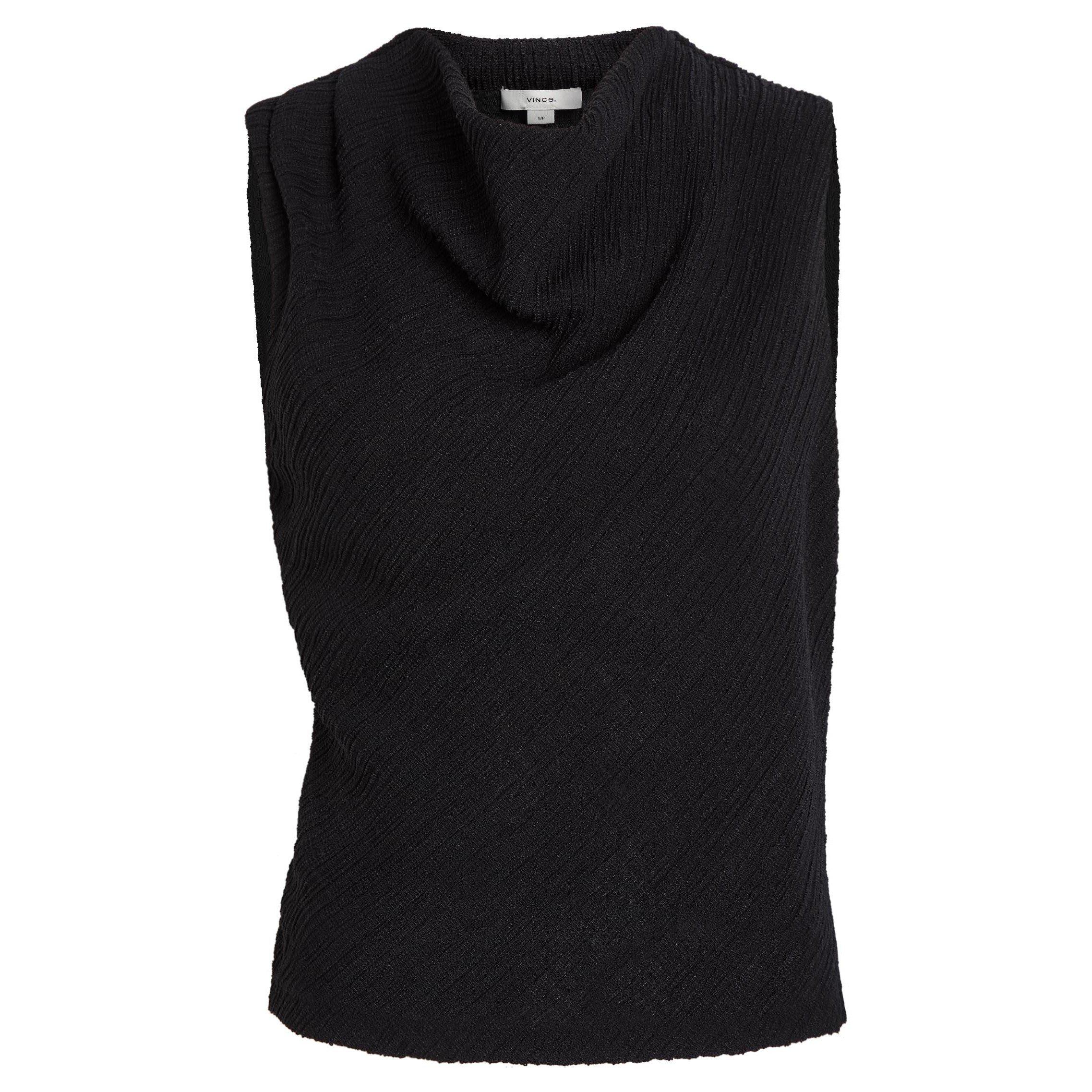 BLACK - Vince - T SHADOW GRID COWL NK TOP