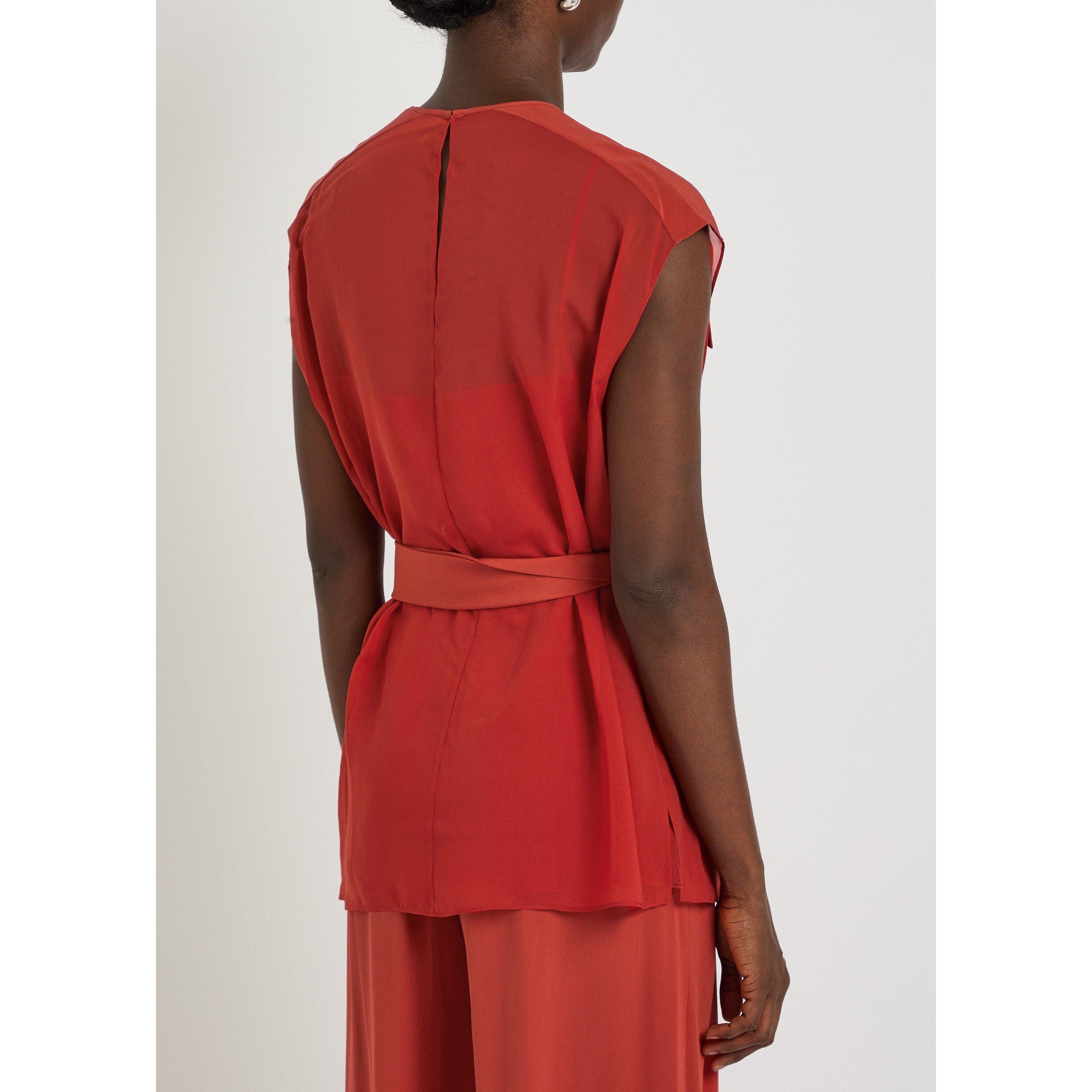 RED - Joseph - Women's Kniza Silk-Blend Tank Top - 3