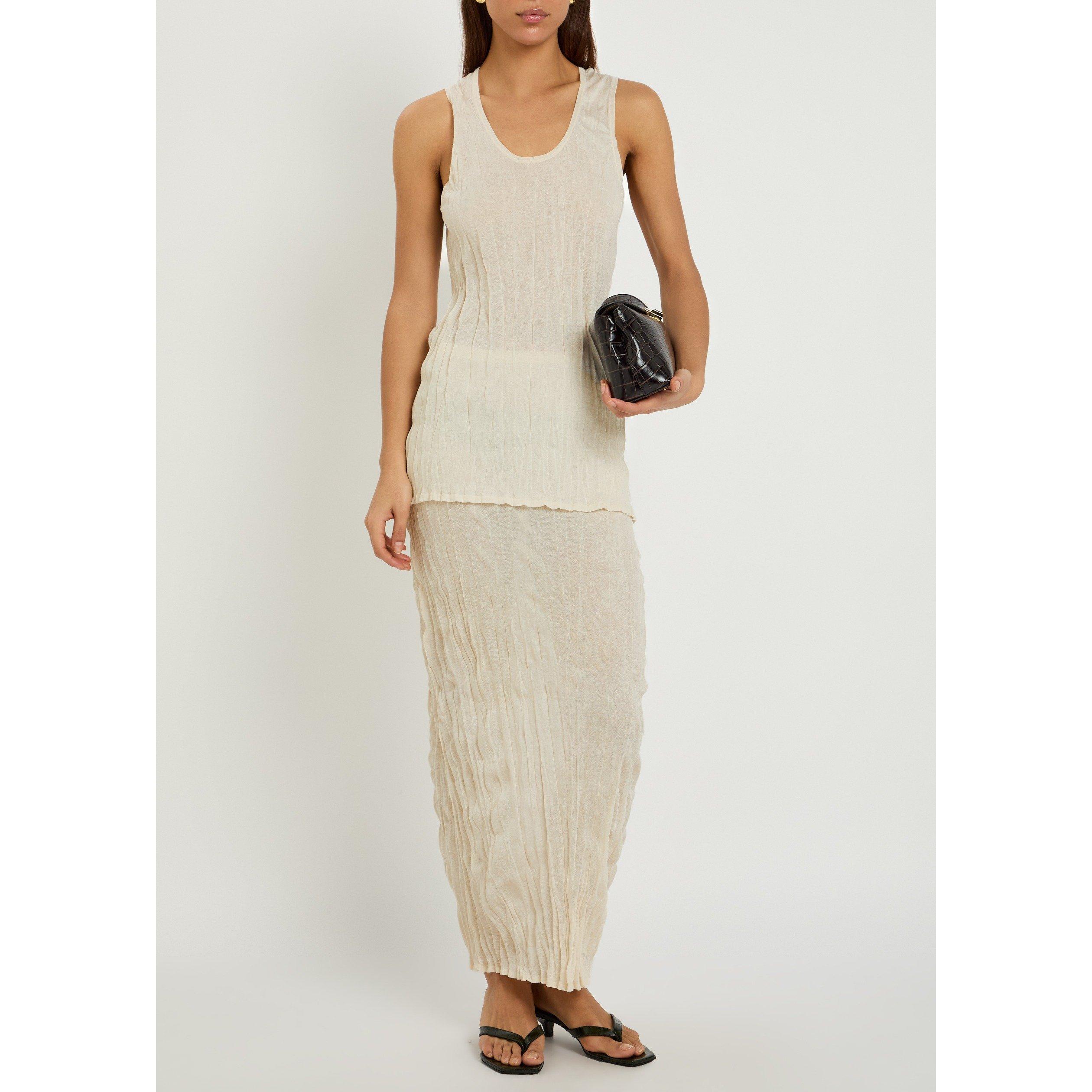 PEACH - Toteme - Women's Crinkled Viscose Racer-Back Vest - 5