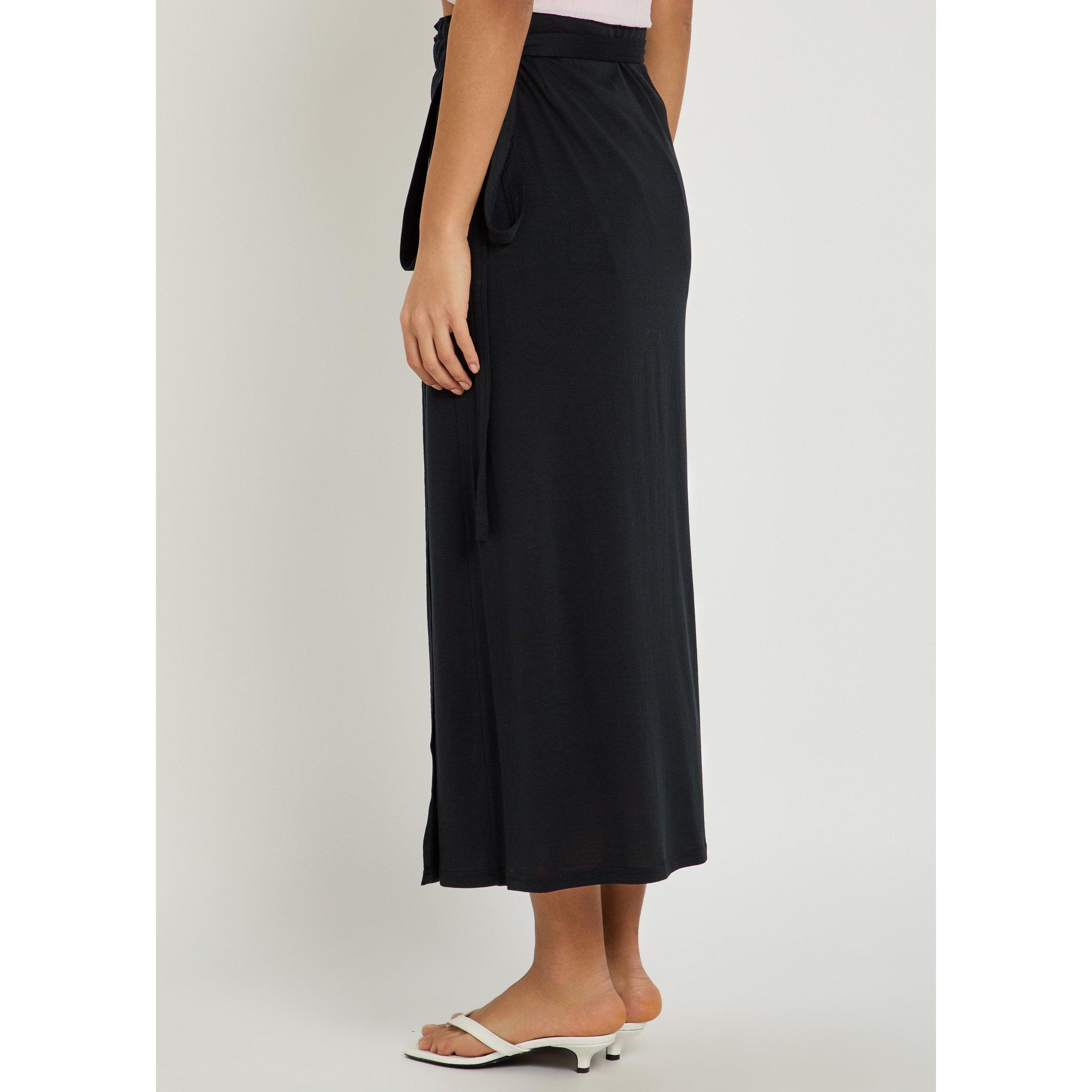 BLACK - Toteme - Women's Cotton Silk-Blend Wrap Skirt - 3