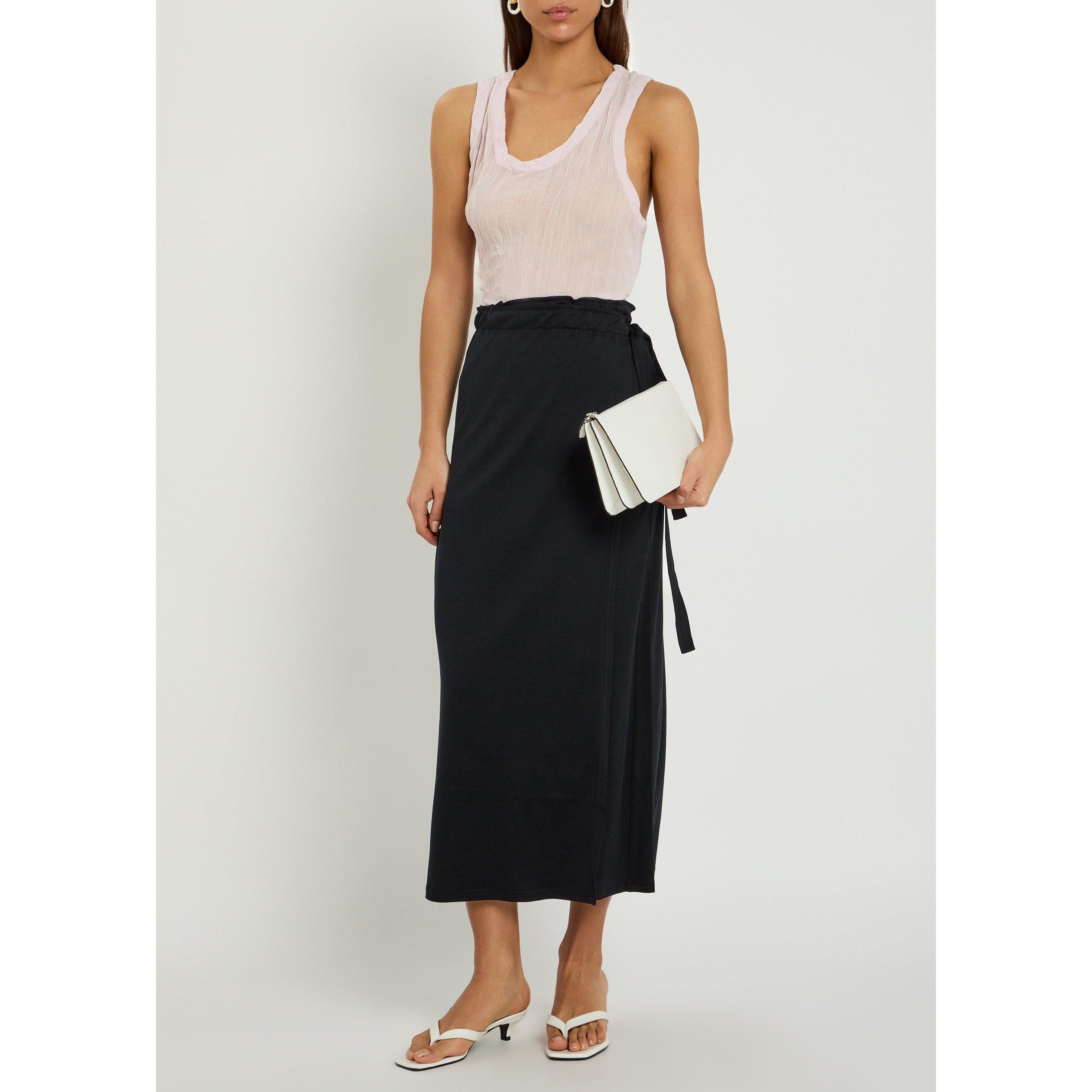 BLACK - Toteme - Women's Cotton Silk-Blend Wrap Skirt - 5