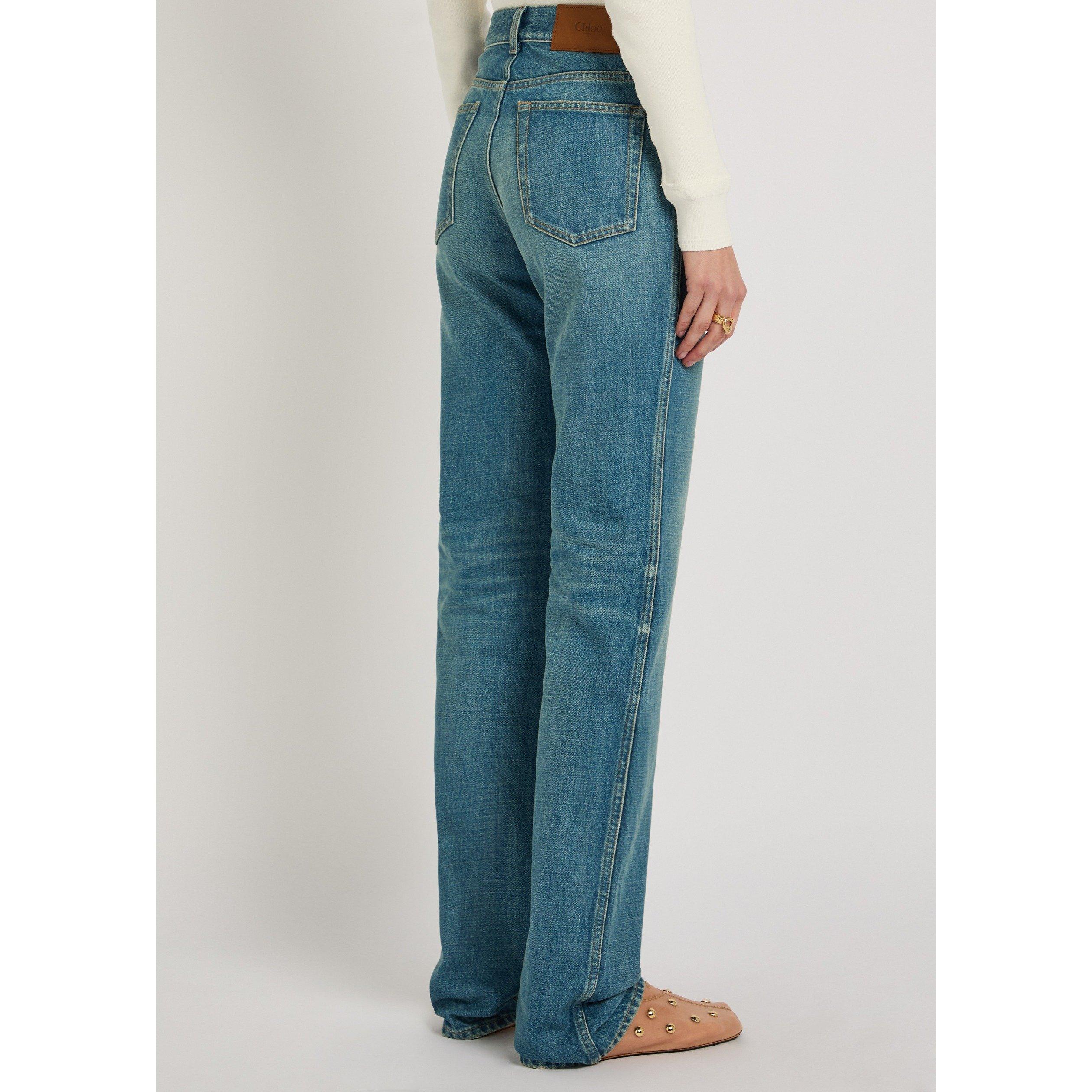 BLUE - Chloe - Women's High-Rise Cotton Straight-Leg Jeans - 3