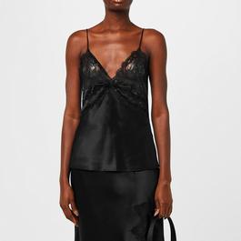 Saint Laurent Silk Lace Lingerie Top