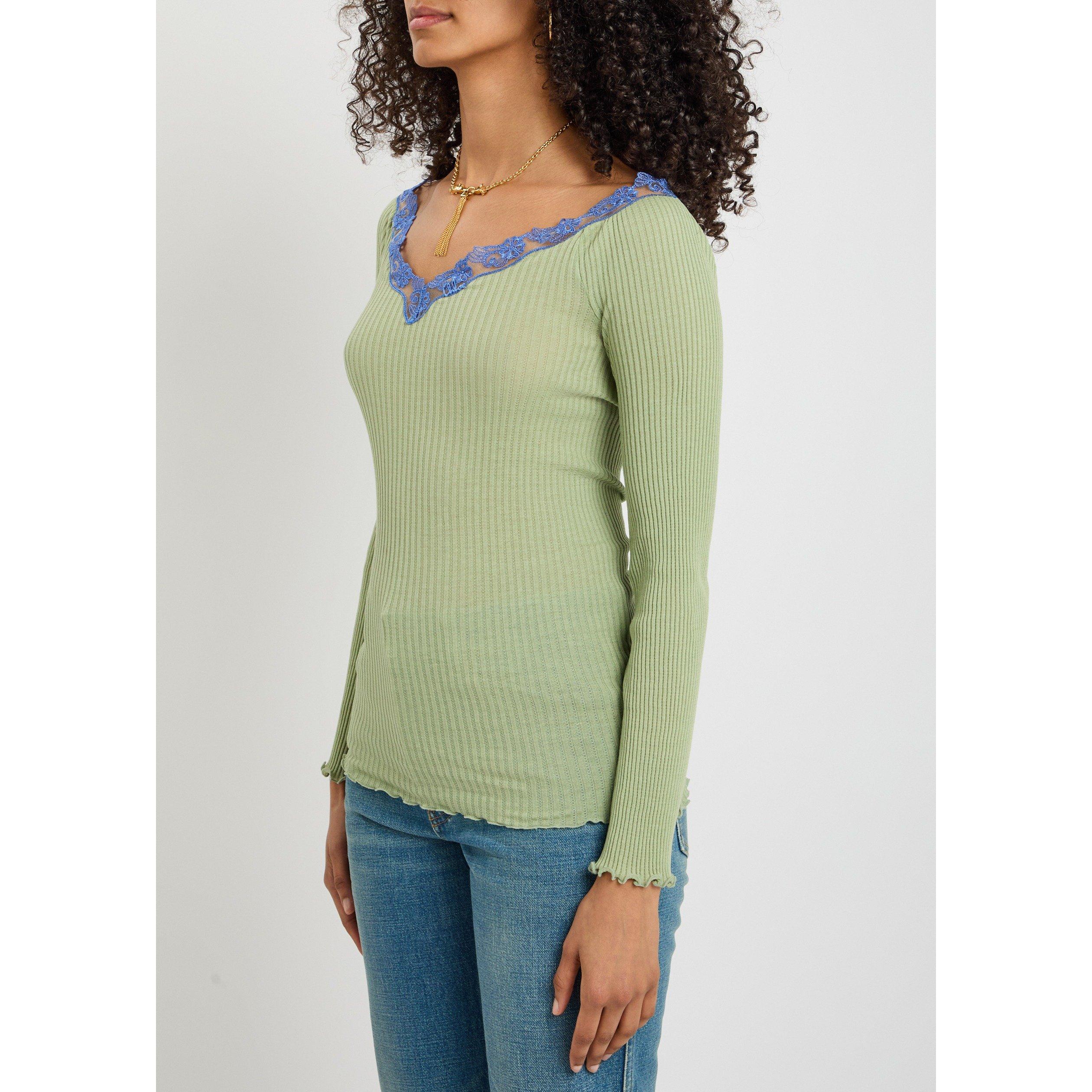 GREEN - Chloe - Women's Cotton Slim-Fit Long-Sleeve T-Shirt - 2